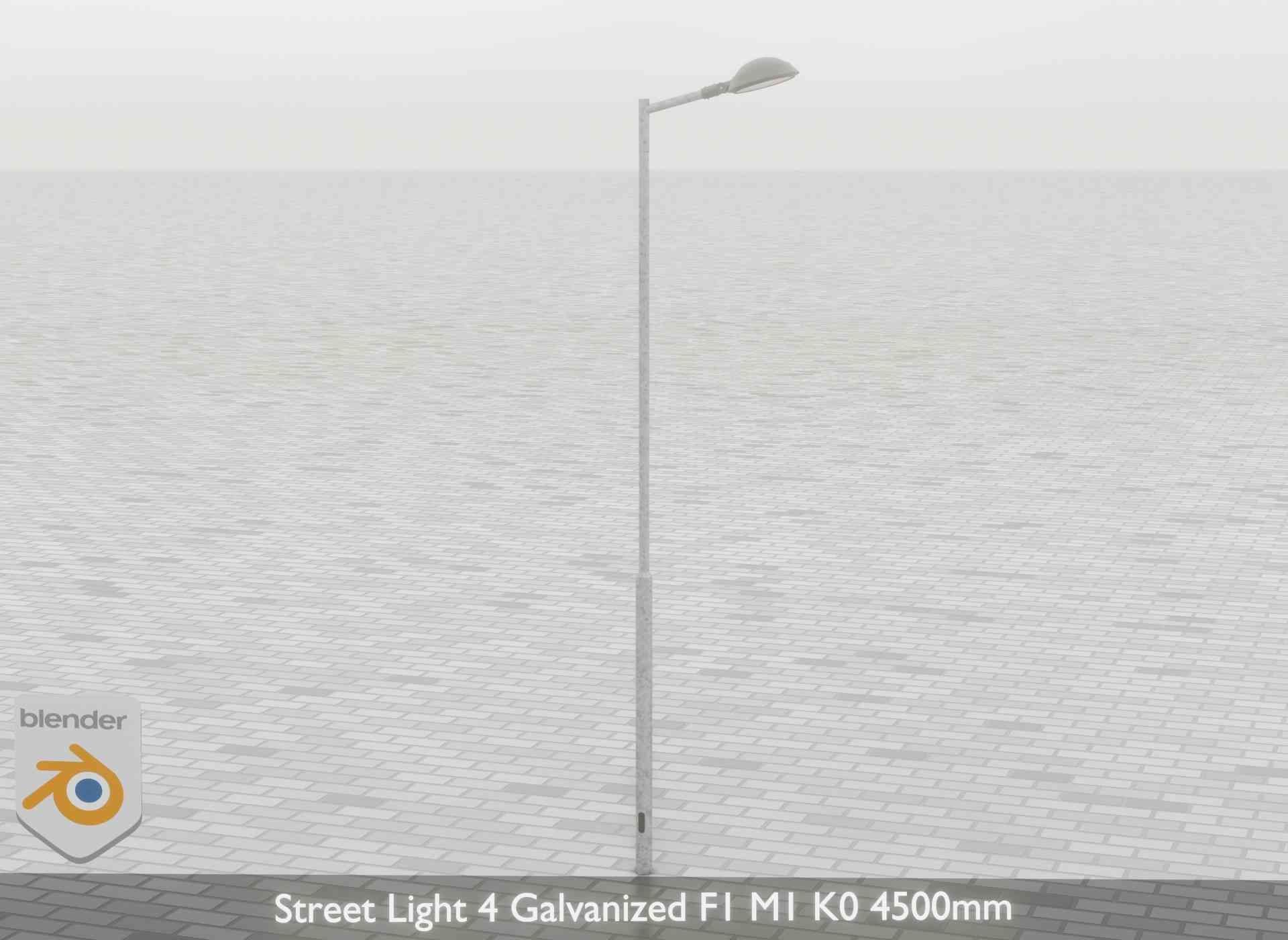 Street Light 4 Galvanized F1 M1 K0 4500mm Low-poly 3D model_63