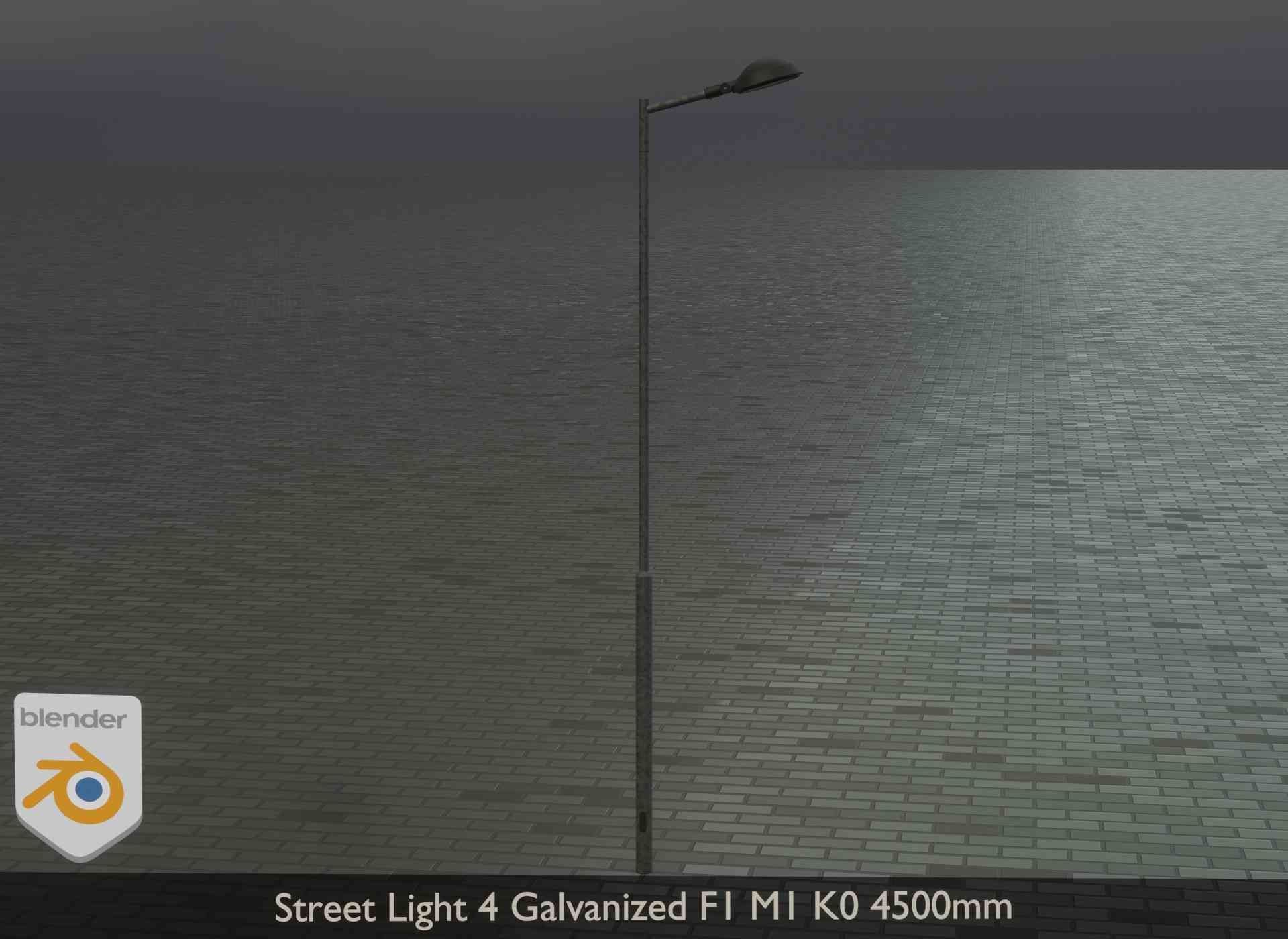 Street Light 4 Galvanized F1 M1 K0 4500mm Low-poly 3D model_22