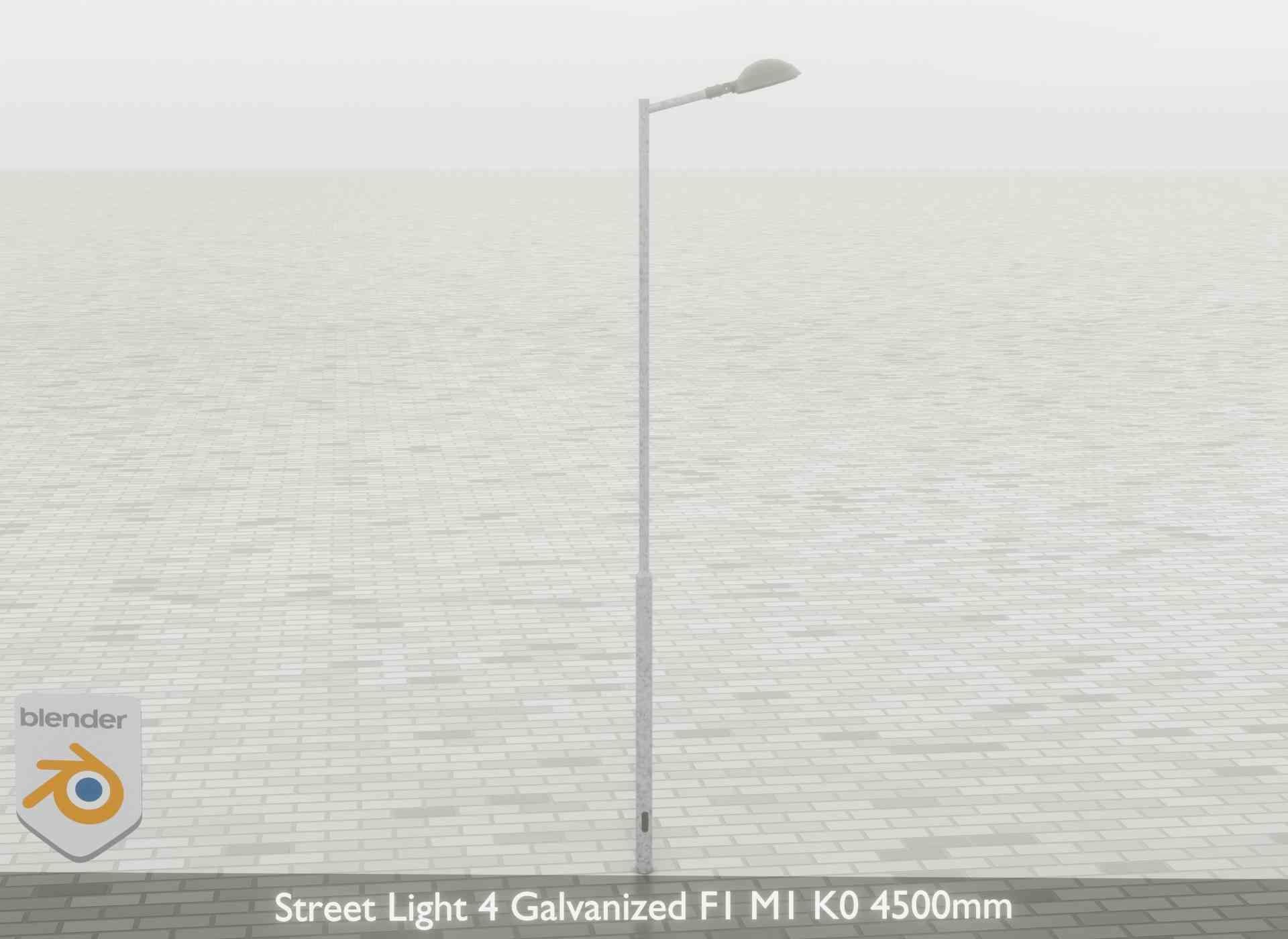 Street Light 4 Galvanized F1 M1 K0 4500mm Low-poly 3D model_60