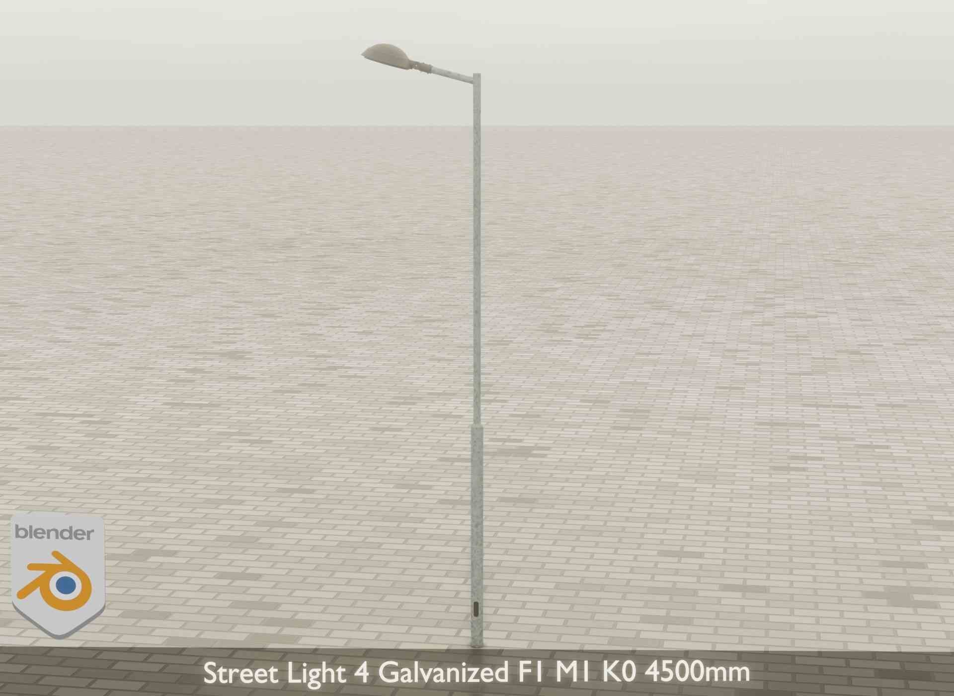 Street Light 4 Galvanized F1 M1 K0 4500mm Low-poly 3D model_42