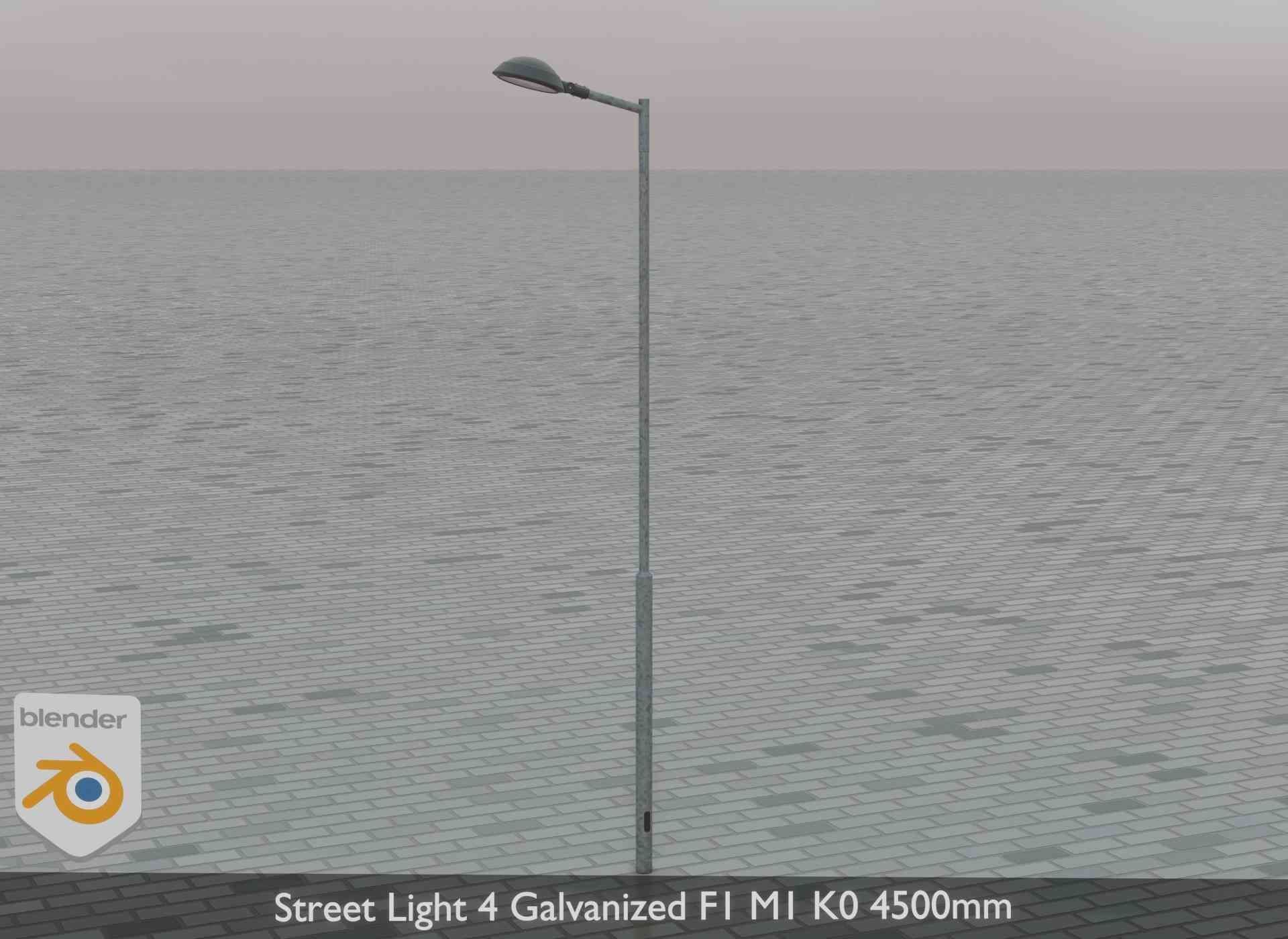 Street Light 4 Galvanized F1 M1 K0 4500mm Low-poly 3D model_78