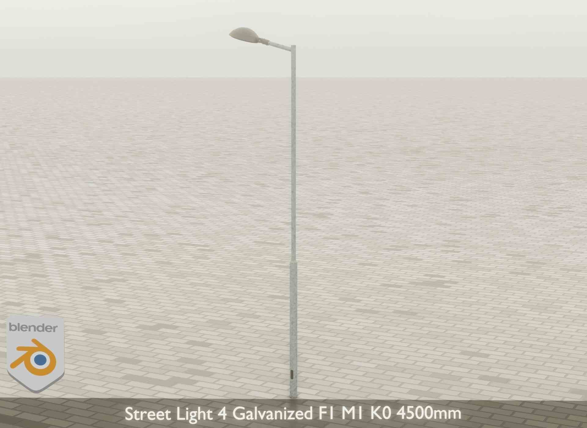 Street Light 4 Galvanized F1 M1 K0 4500mm Low-poly 3D model_44