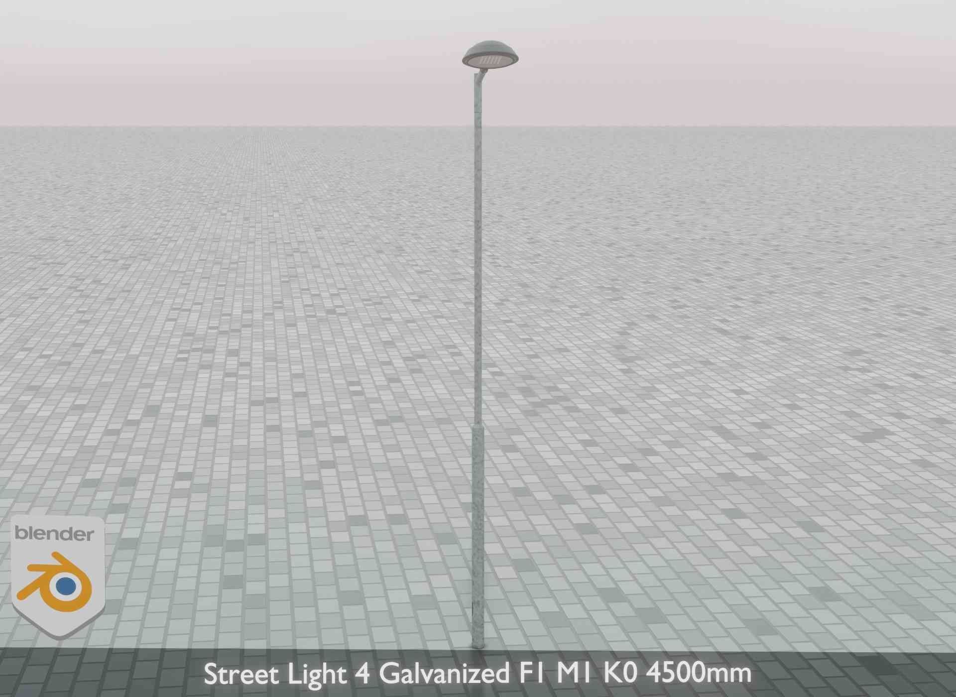 Street Light 4 Galvanized F1 M1 K0 4500mm Low-poly 3D model_70
