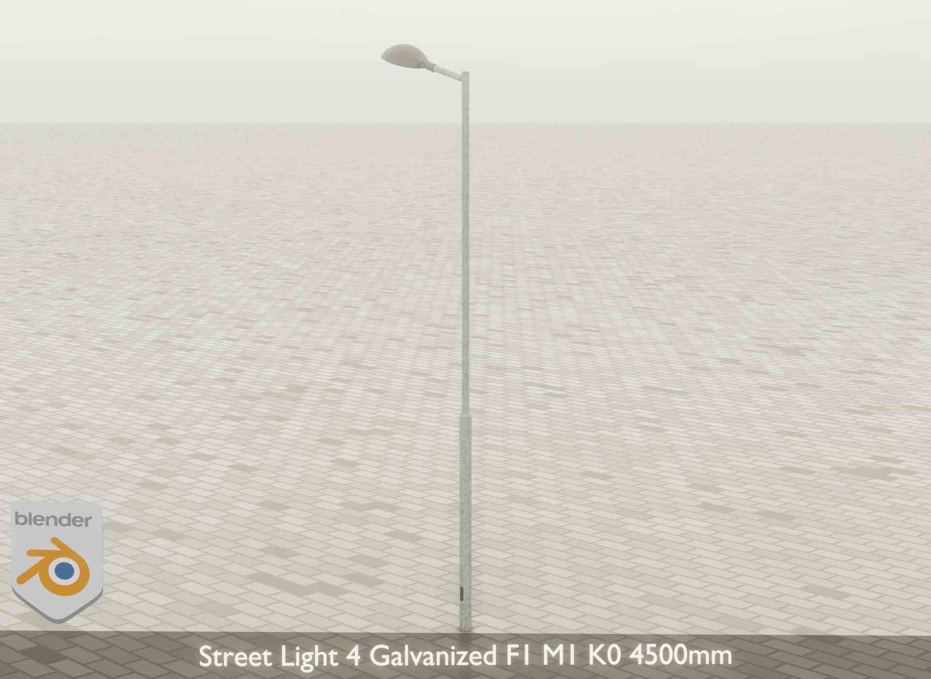 Street Light 4 Galvanized F1 M1 K0 4500mm Low-poly 3D model_46