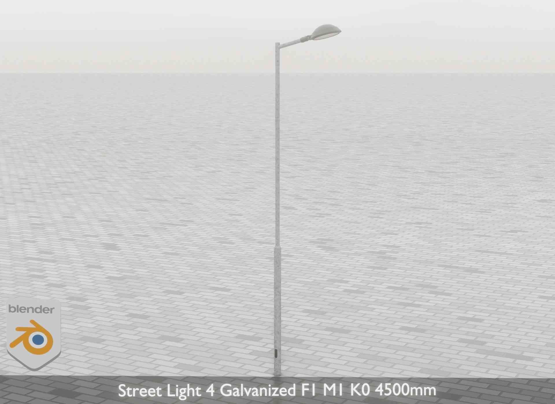Street Light 4 Galvanized F1 M1 K0 4500mm Low-poly 3D model_64