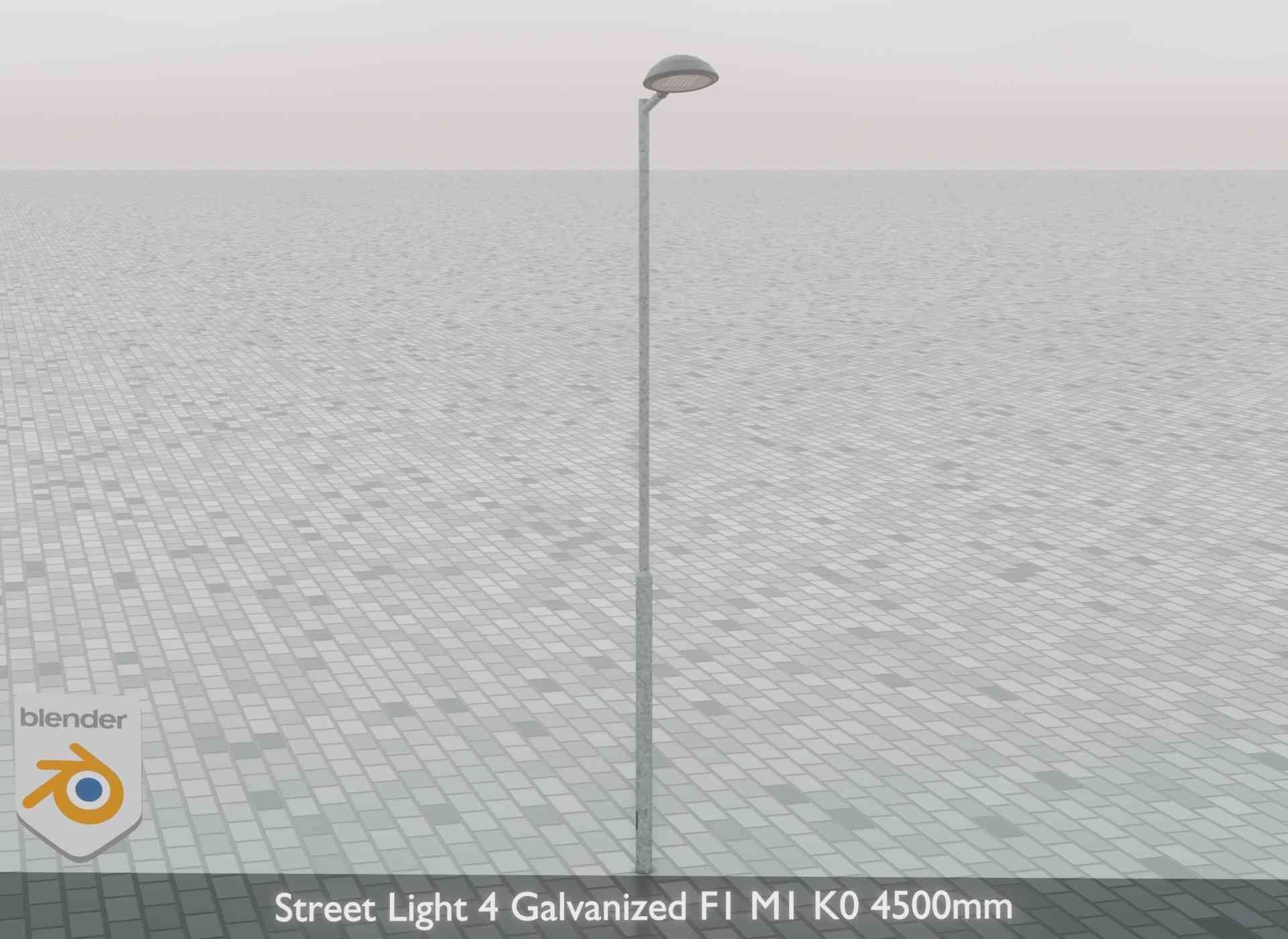 Street Light 4 Galvanized F1 M1 K0 4500mm Low-poly 3D model_69