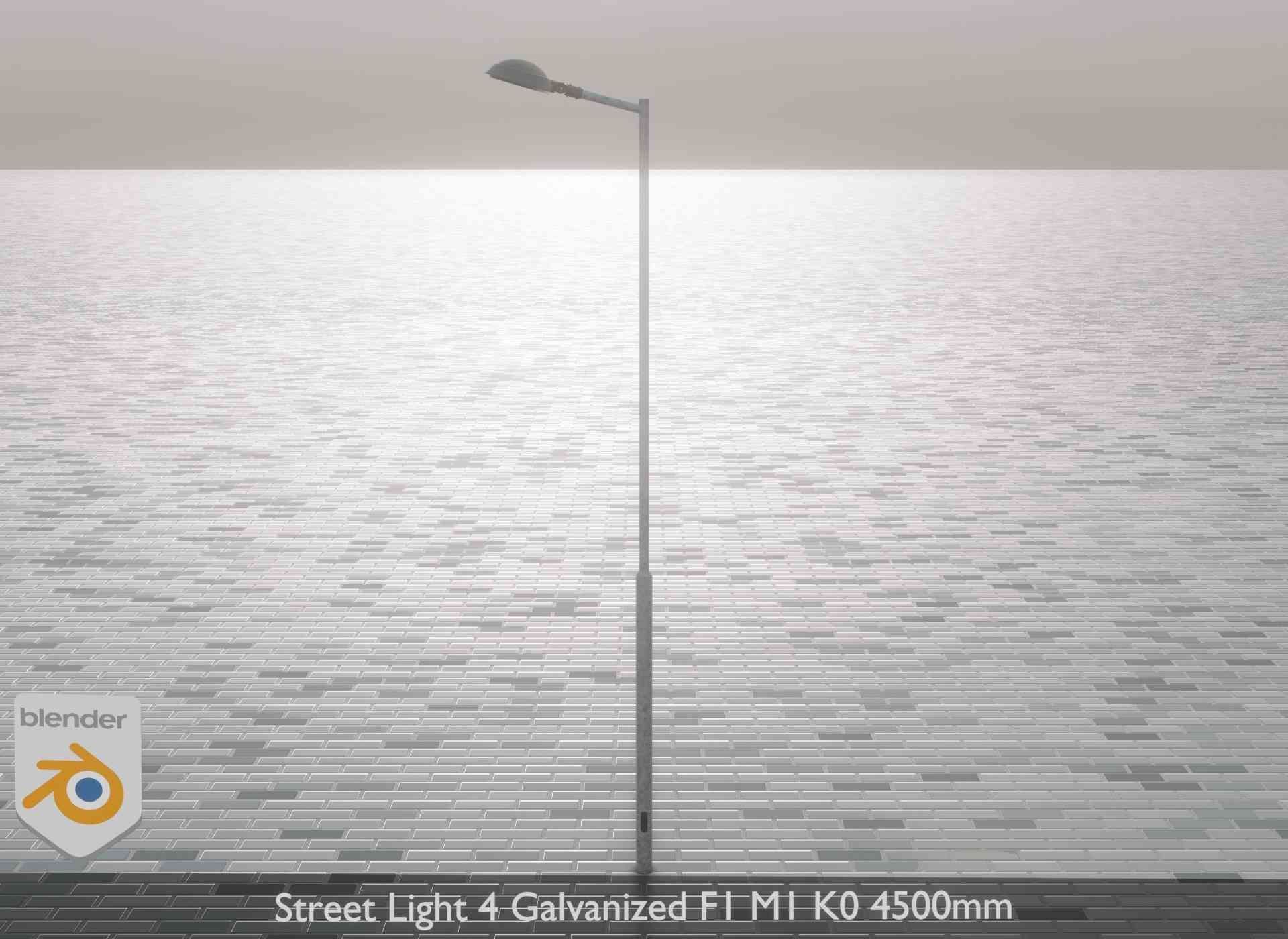 Street Light 4 Galvanized F1 M1 K0 4500mm Low-poly 3D model_1