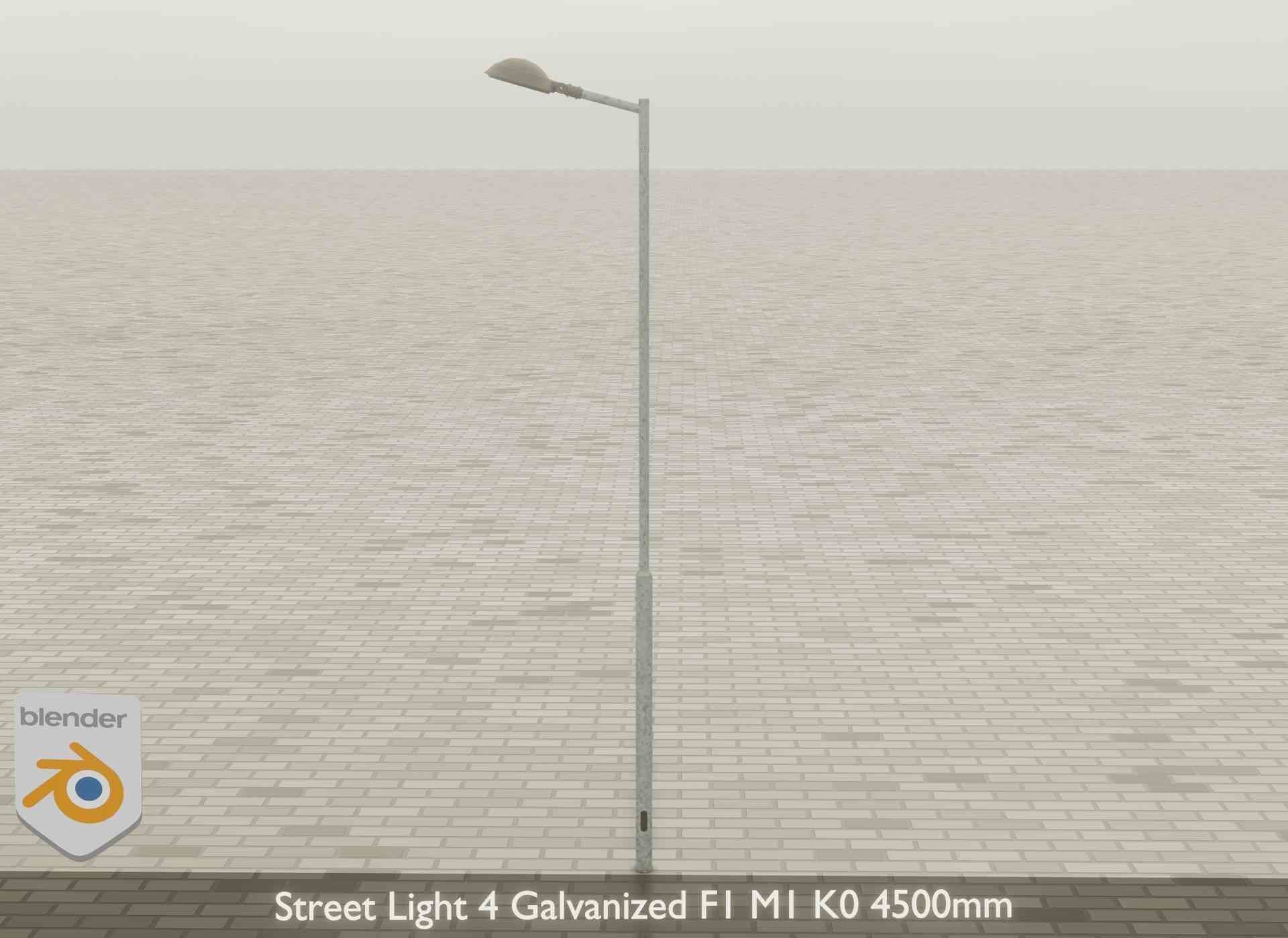Street Light 4 Galvanized F1 M1 K0 4500mm Low-poly 3D model_41