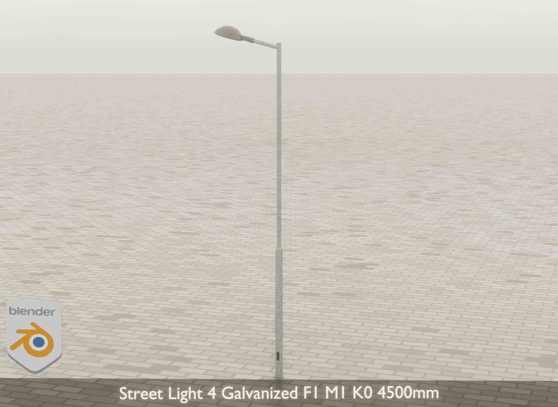 Street Light 4 Galvanized F1 M1 K0 4500mm Low-poly 3D model_43