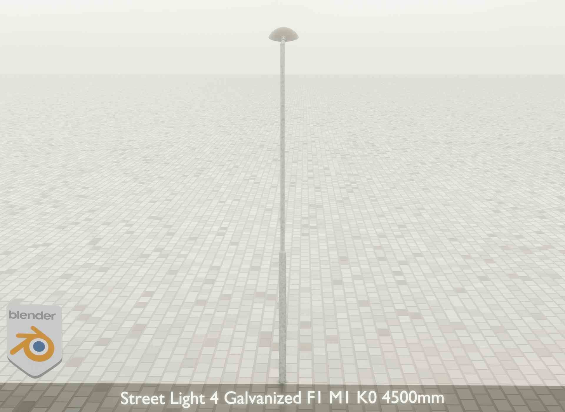 Street Light 4 Galvanized F1 M1 K0 4500mm Low-poly 3D model_51