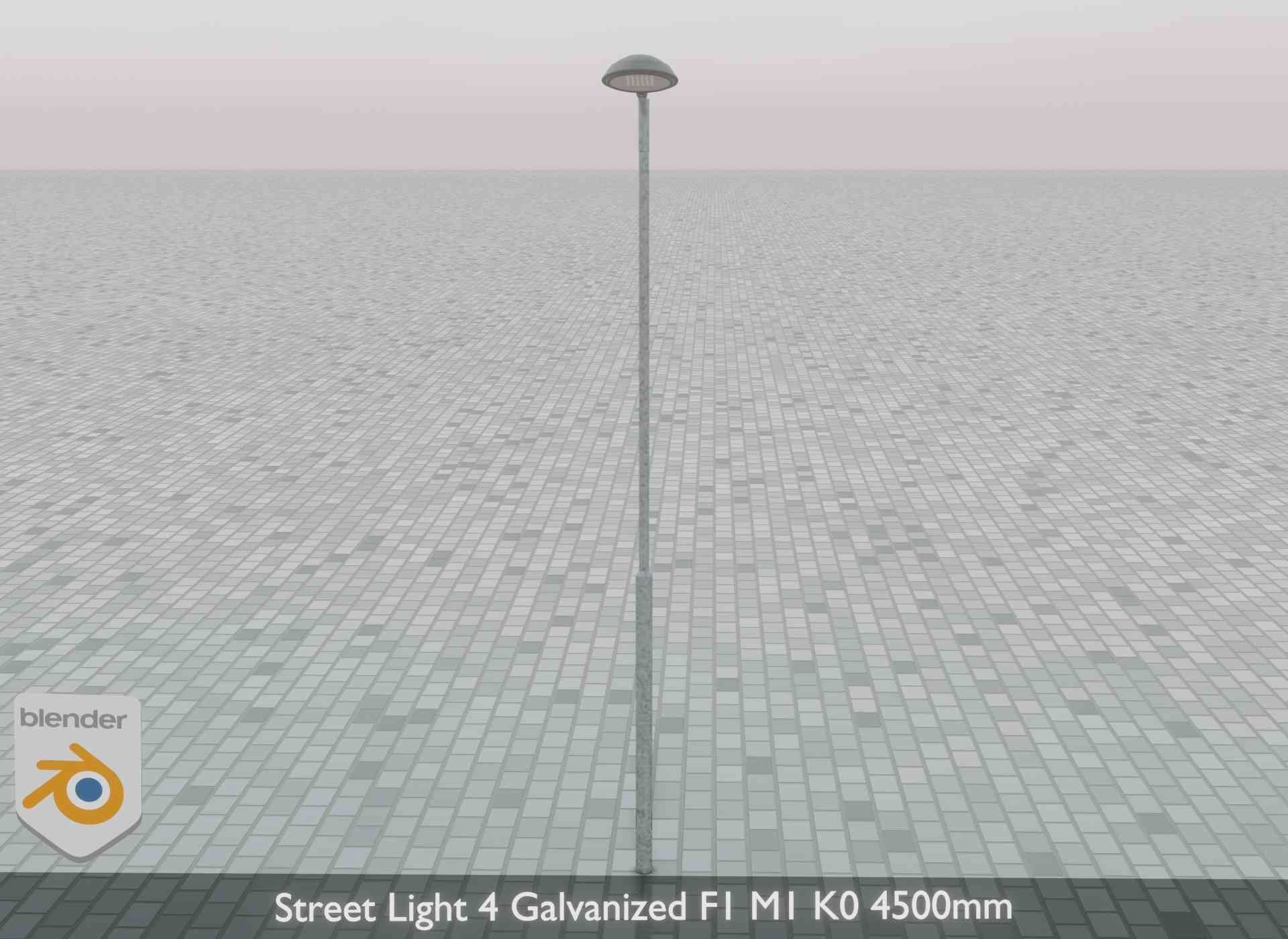 Street Light 4 Galvanized F1 M1 K0 4500mm Low-poly 3D model_71