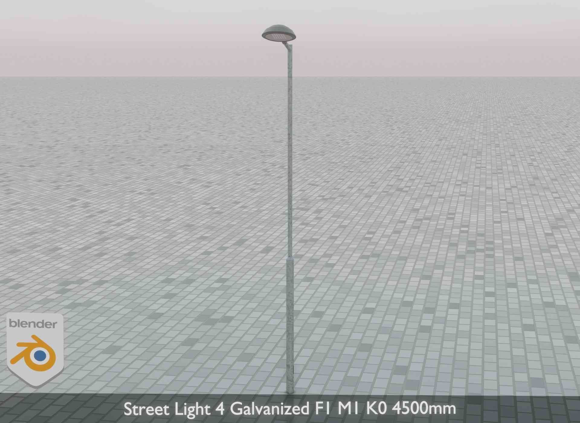 Street Light 4 Galvanized F1 M1 K0 4500mm Low-poly 3D model_72
