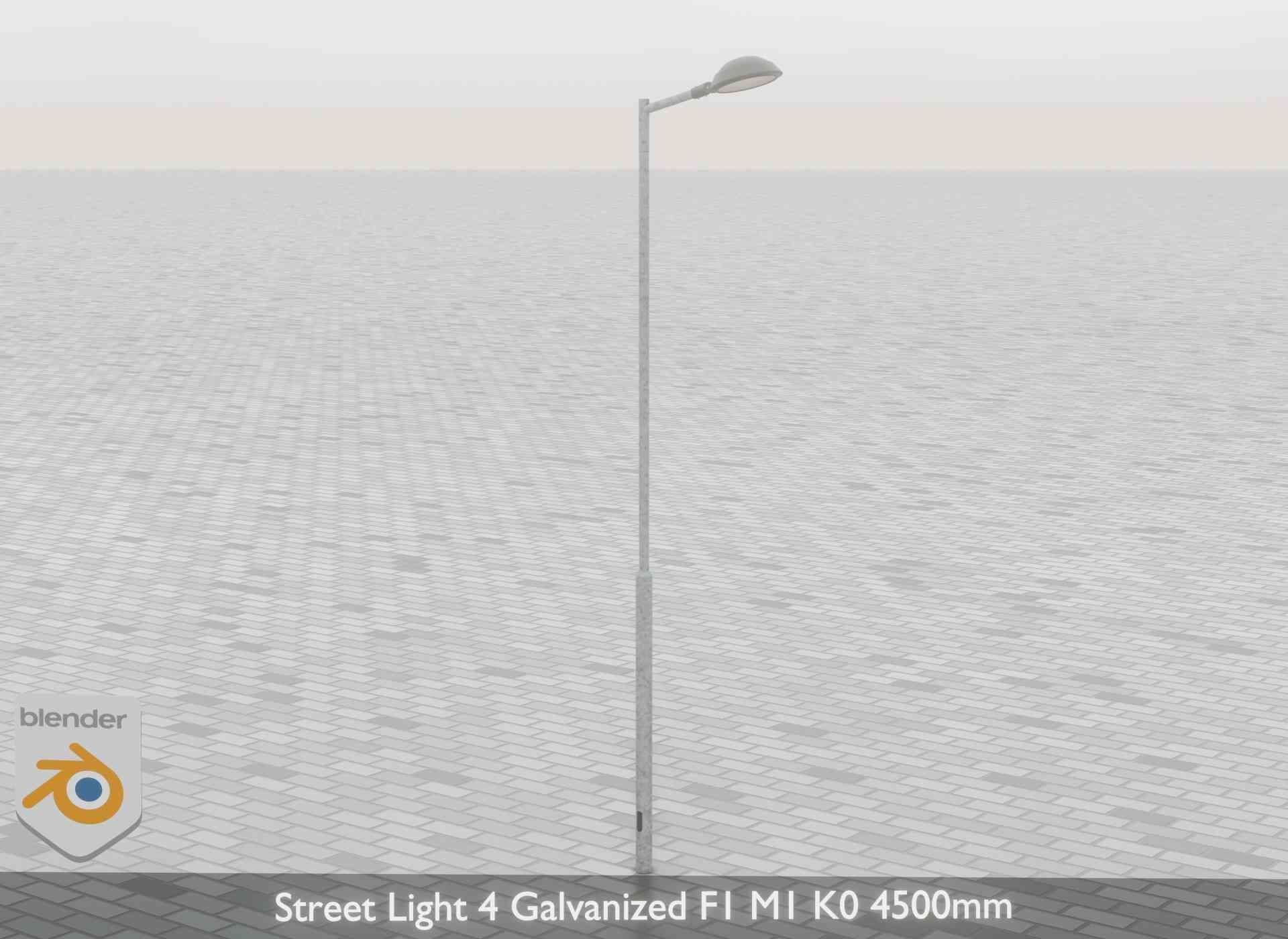 Street Light 4 Galvanized F1 M1 K0 4500mm Low-poly 3D model_65