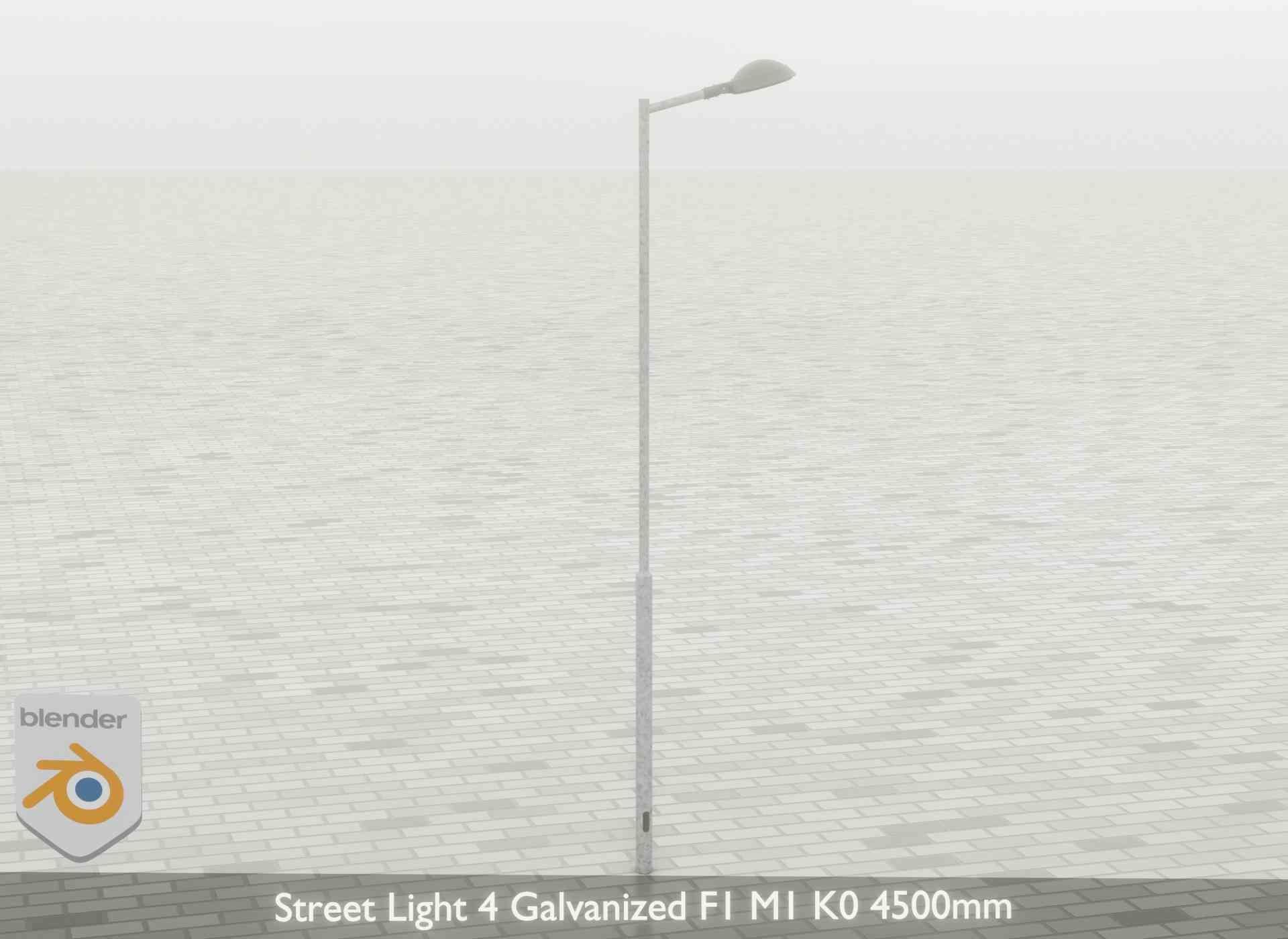 Street Light 4 Galvanized F1 M1 K0 4500mm Low-poly 3D model_59