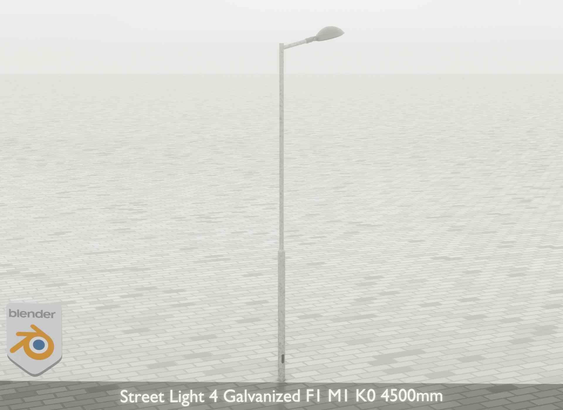 Street Light 4 Galvanized F1 M1 K0 4500mm Low-poly 3D model_58