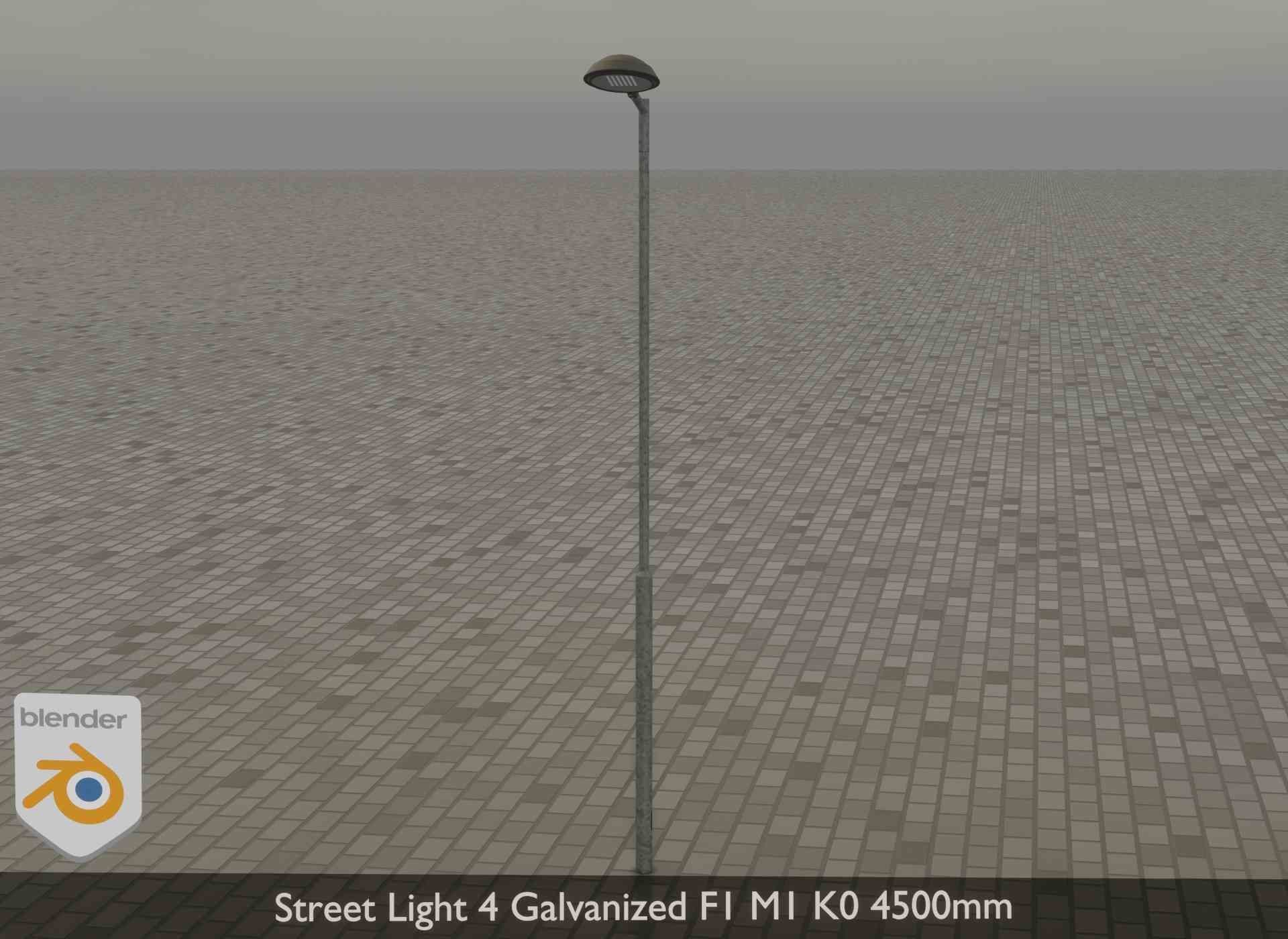 Street Light 4 Galvanized F1 M1 K0 4500mm Low-poly 3D model_32