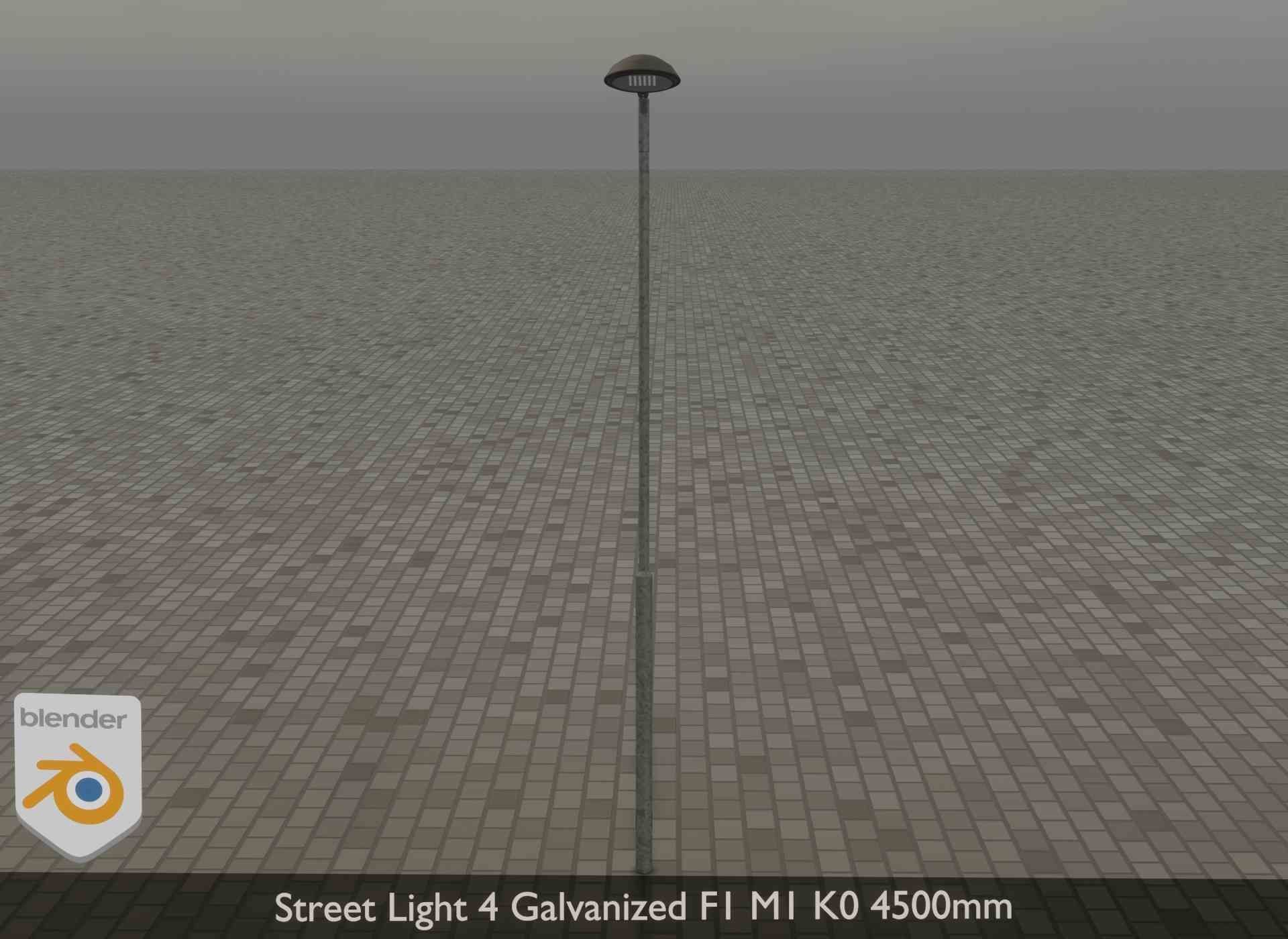 Street Light 4 Galvanized F1 M1 K0 4500mm Low-poly 3D model_31