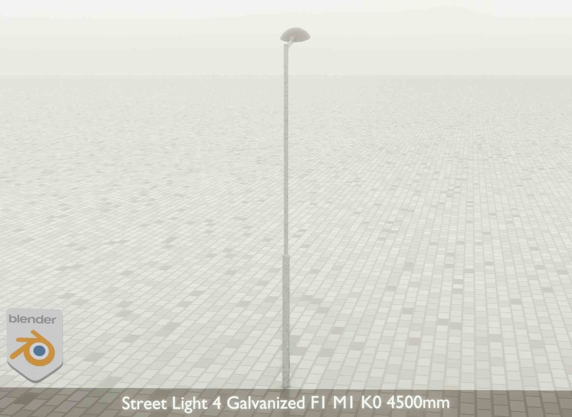 Street Light 4 Galvanized F1 M1 K0 4500mm Low-poly 3D model_52