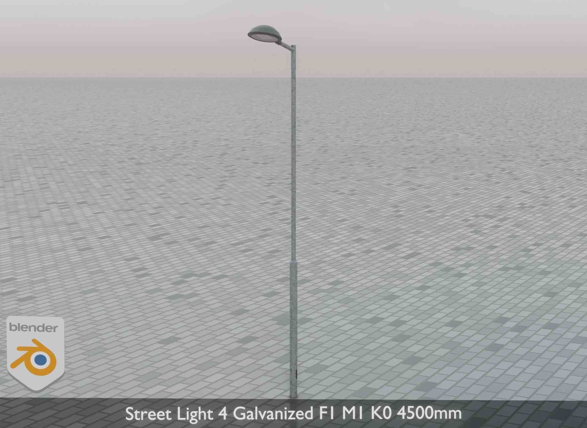 Street Light 4 Galvanized F1 M1 K0 4500mm Low-poly 3D model_74