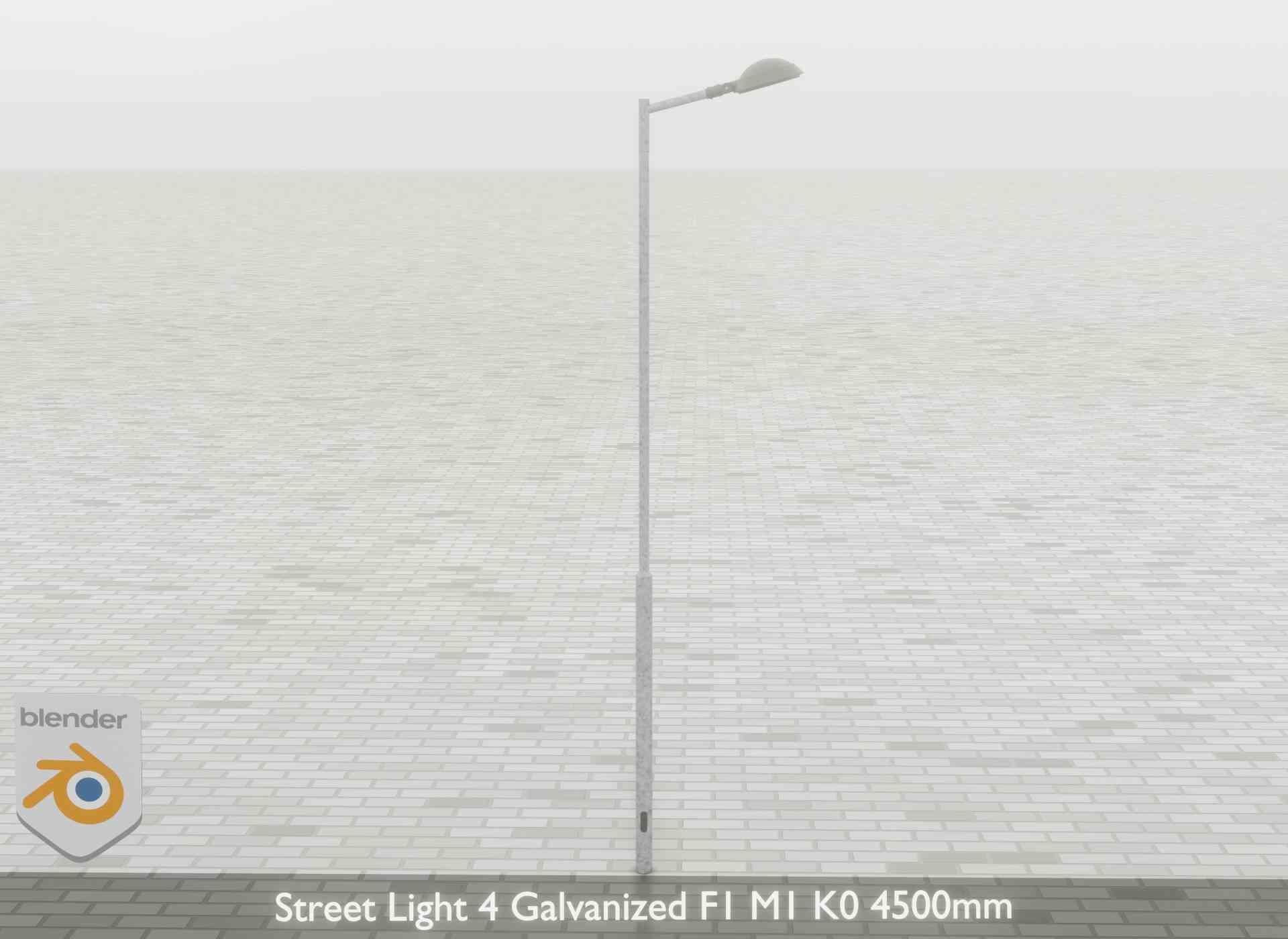 Street Light 4 Galvanized F1 M1 K0 4500mm Low-poly 3D model_61
