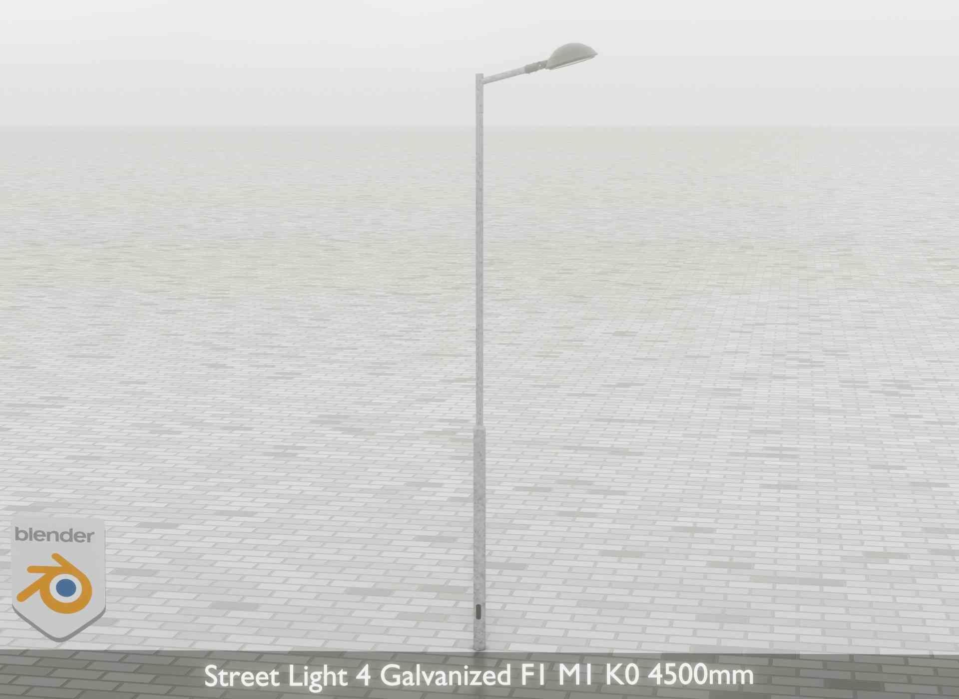 Street Light 4 Galvanized F1 M1 K0 4500mm Low-poly 3D model_62
