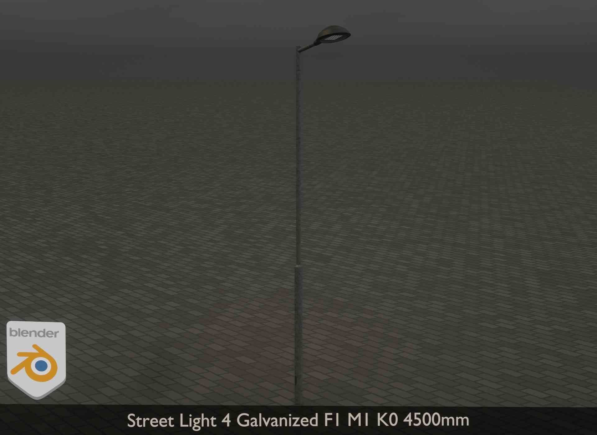 Street Light 4 Galvanized F1 M1 K0 4500mm Low-poly 3D model_27