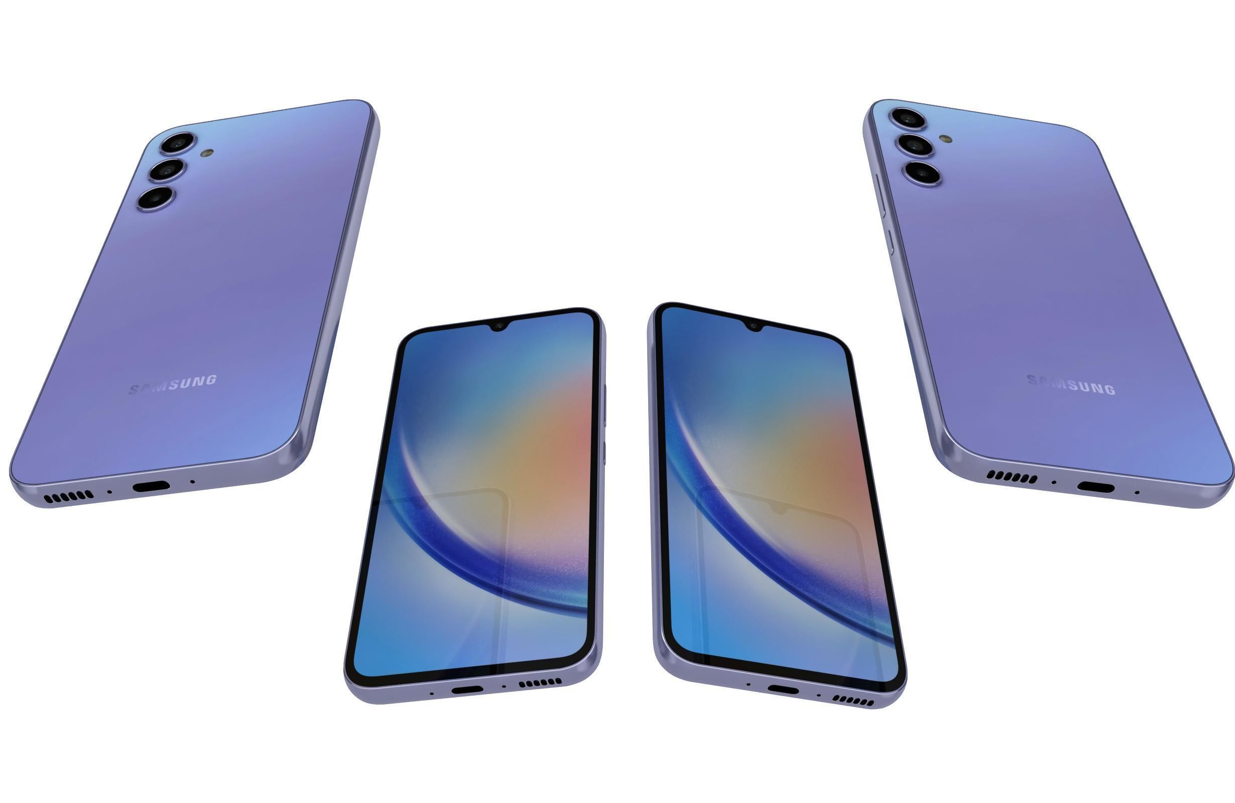 Samsung Galaxy A34 Blue 3D model_2