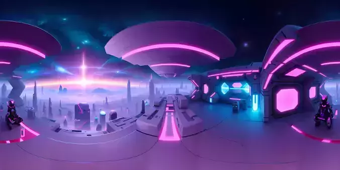 Skybox Inside the Space Ship Free 3D model