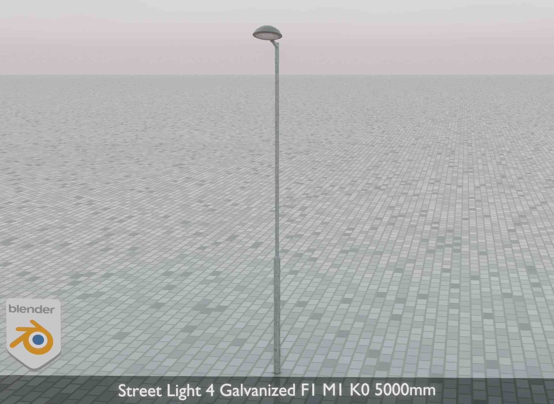 Street Light 4 Galvanized F1 M1 K0 5000mm Low-poly 3D model_72