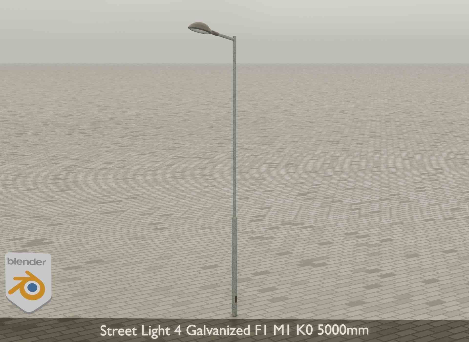 Street Light 4 Galvanized F1 M1 K0 5000mm Low-poly 3D model_37