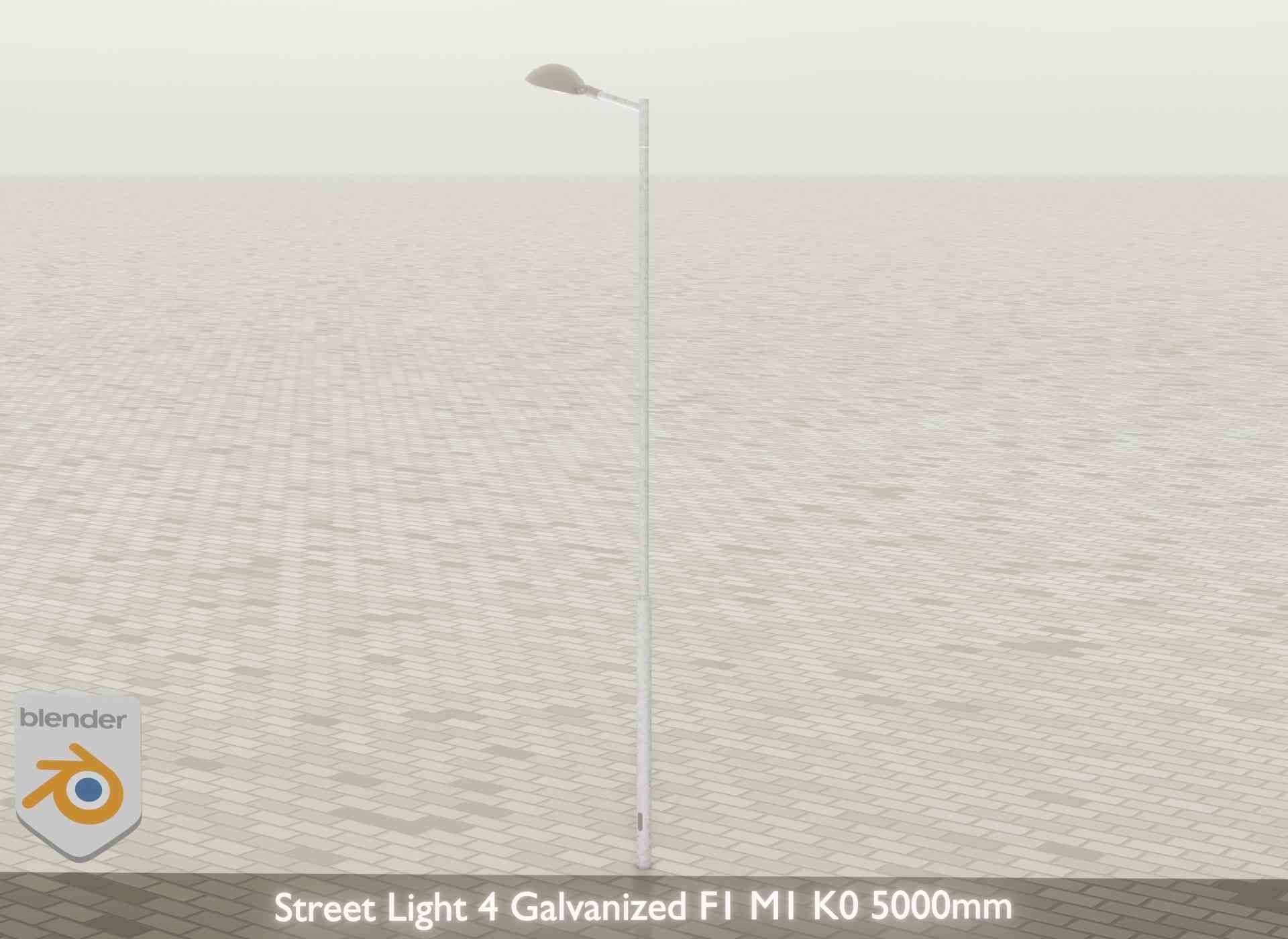 Street Light 4 Galvanized F1 M1 K0 5000mm Low-poly 3D model_45