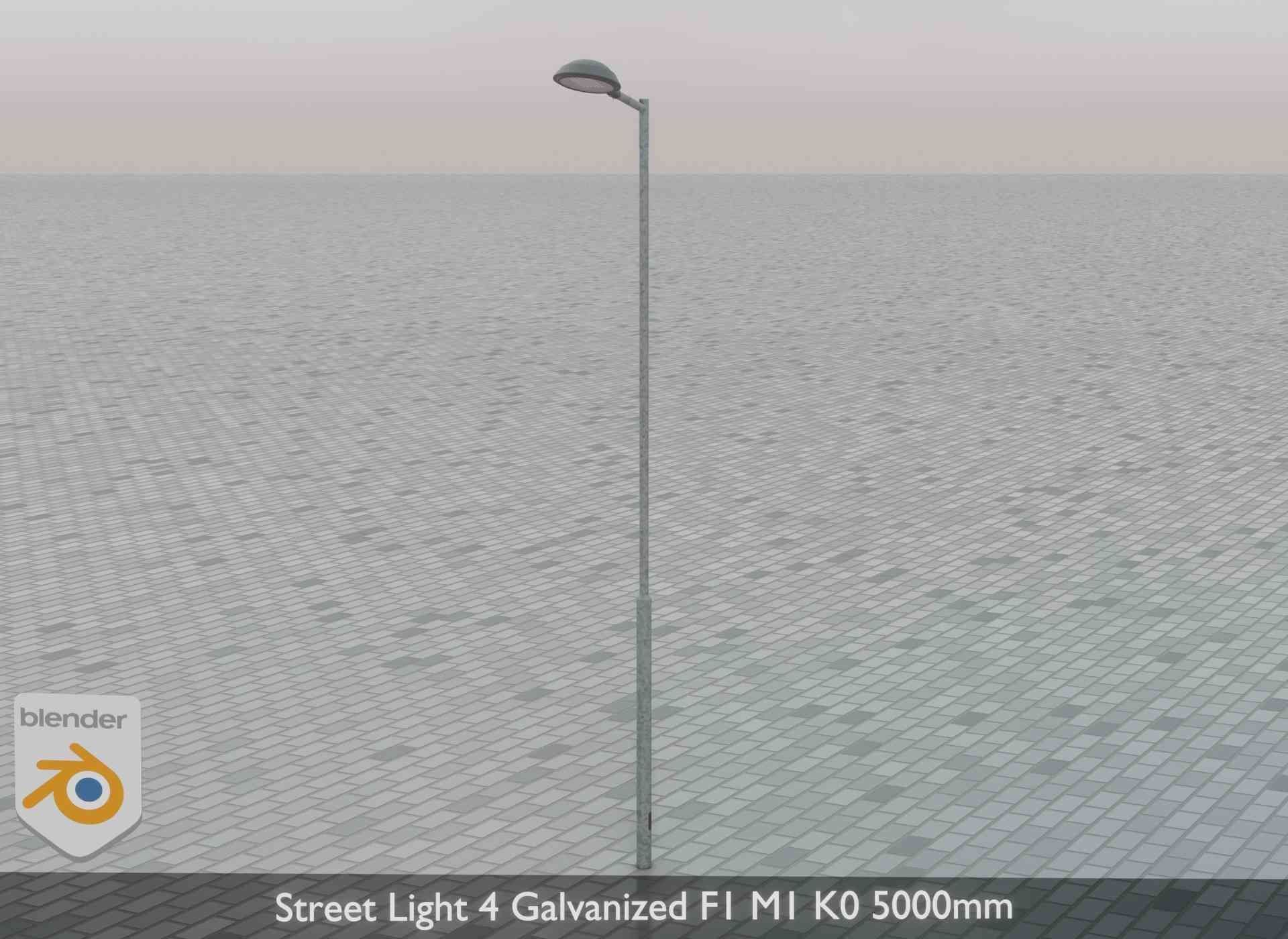Street Light 4 Galvanized F1 M1 K0 5000mm Low-poly 3D model_74