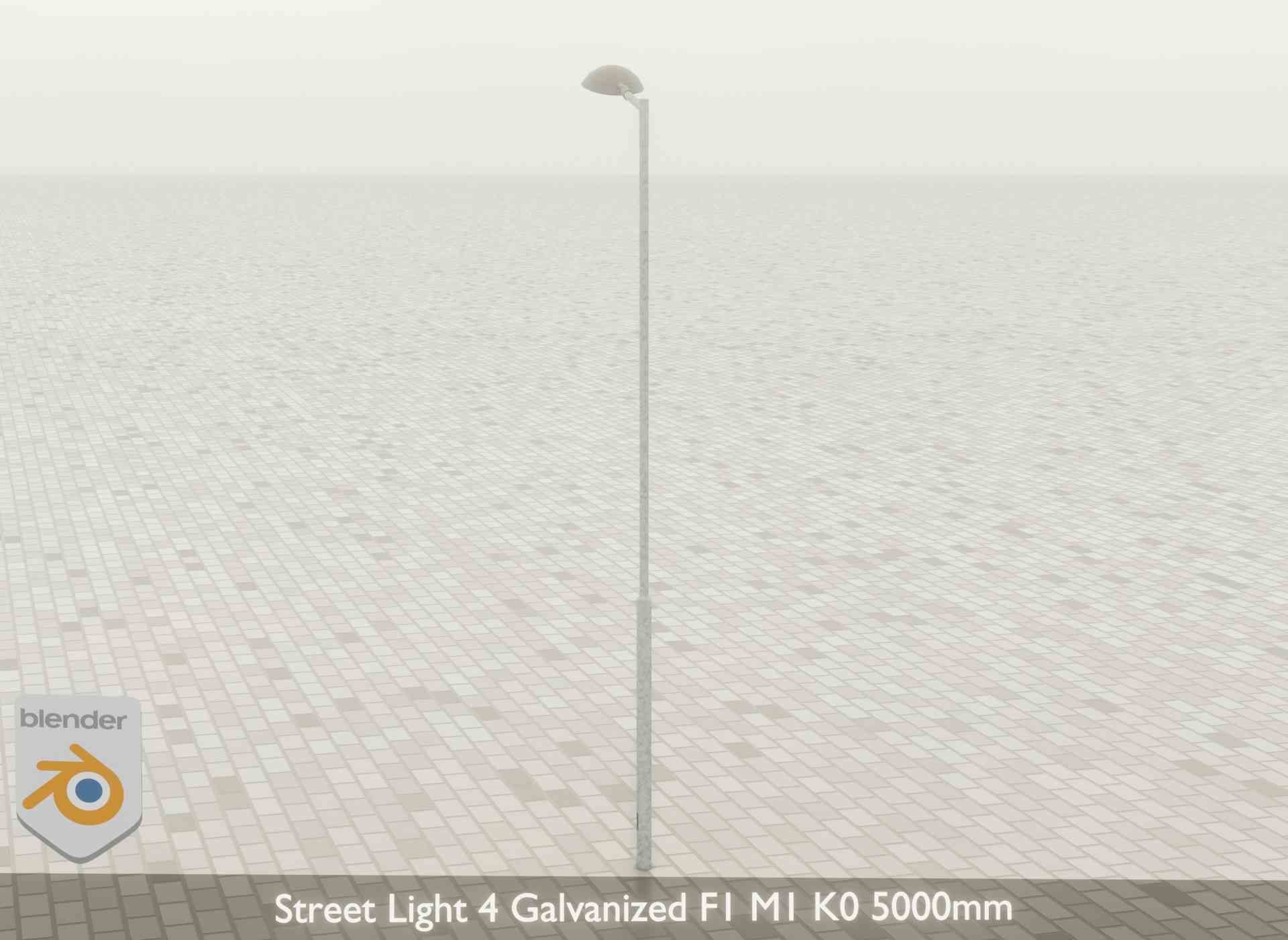 Street Light 4 Galvanized F1 M1 K0 5000mm Low-poly 3D model_49