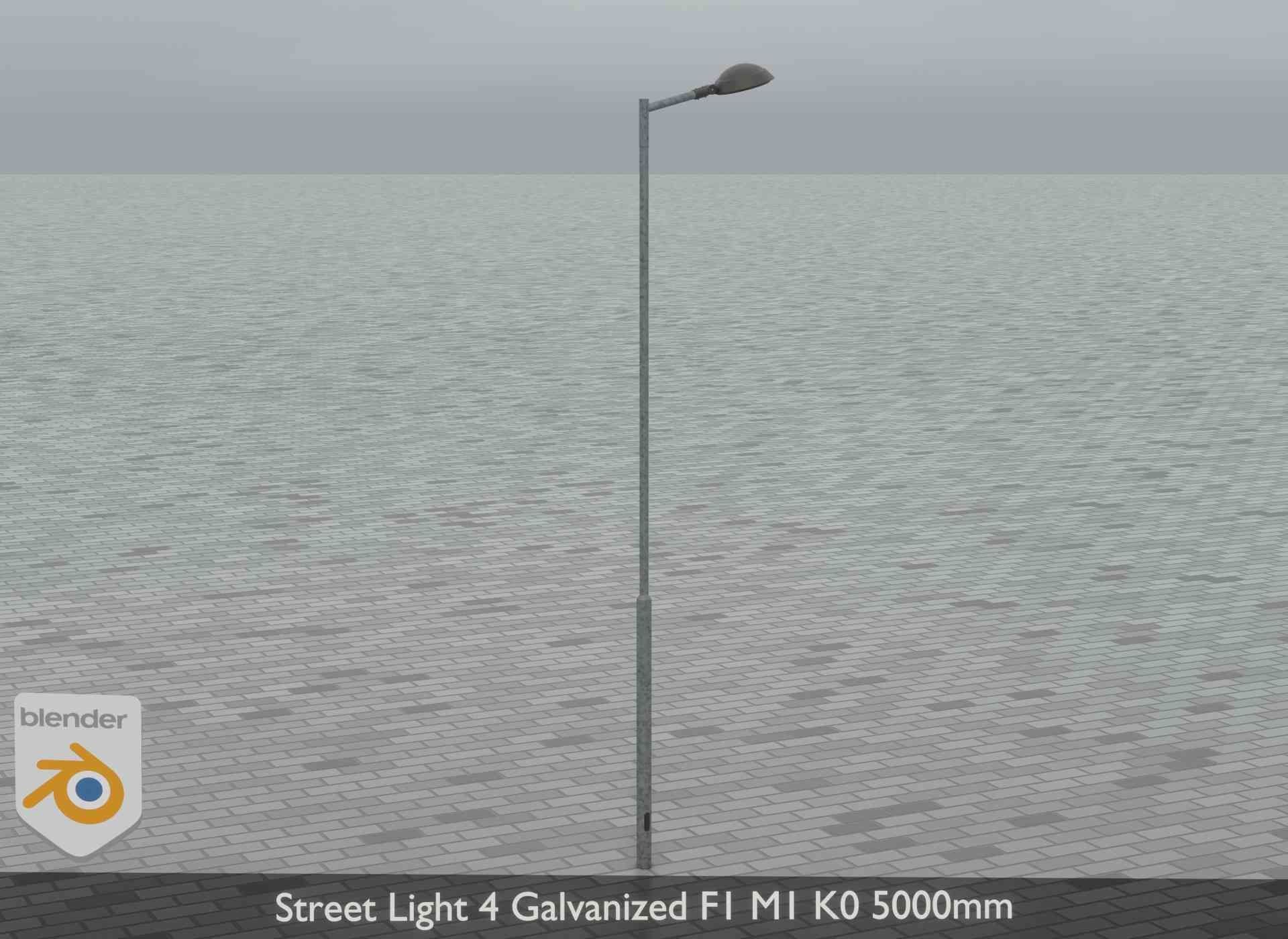 Street Light 4 Galvanized F1 M1 K0 5000mm Low-poly 3D model_18