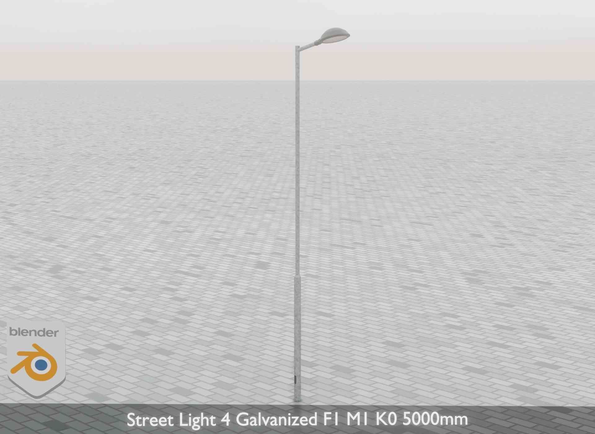 Street Light 4 Galvanized F1 M1 K0 5000mm Low-poly 3D model_66