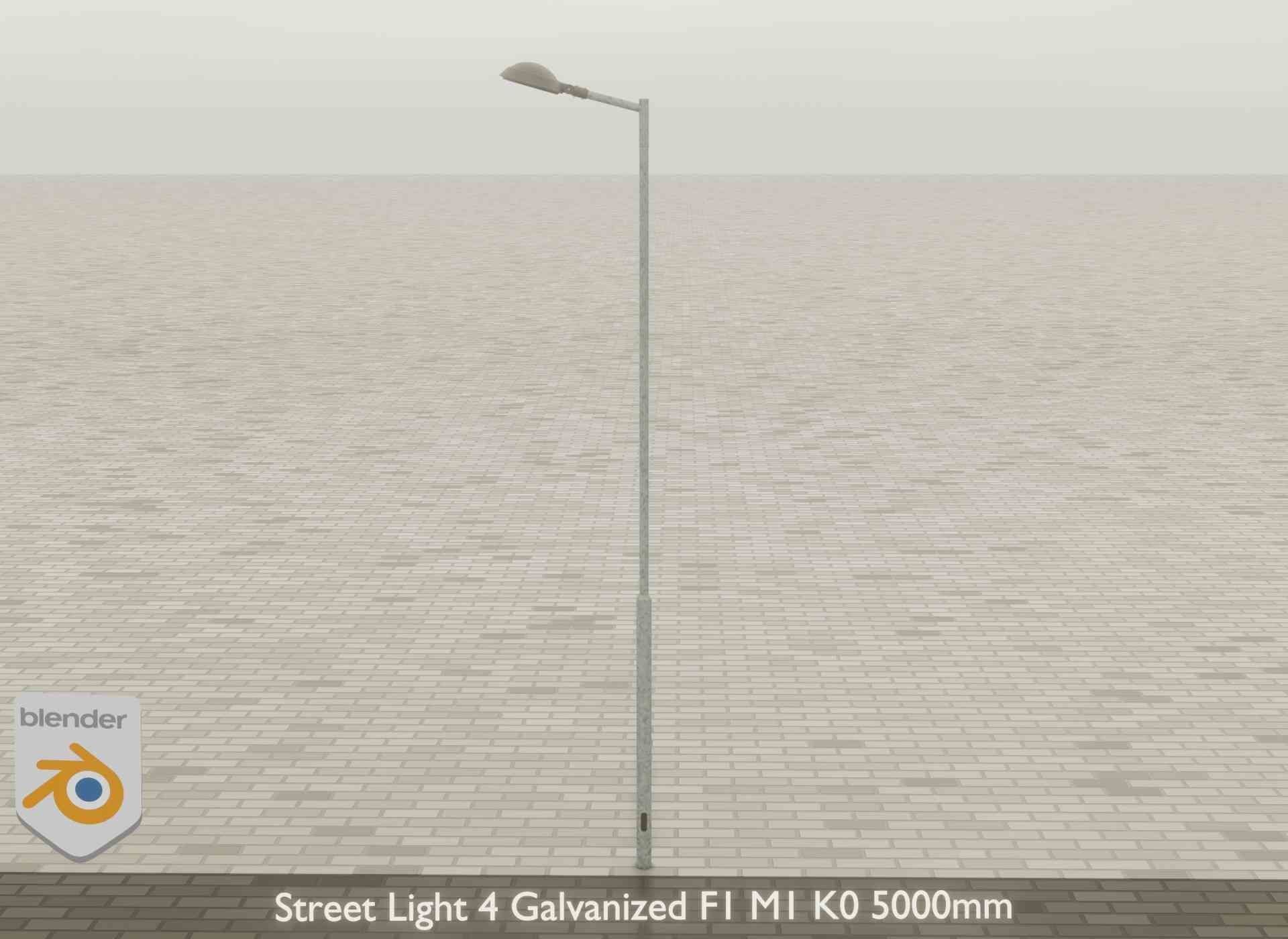 Street Light 4 Galvanized F1 M1 K0 5000mm Low-poly 3D model_41