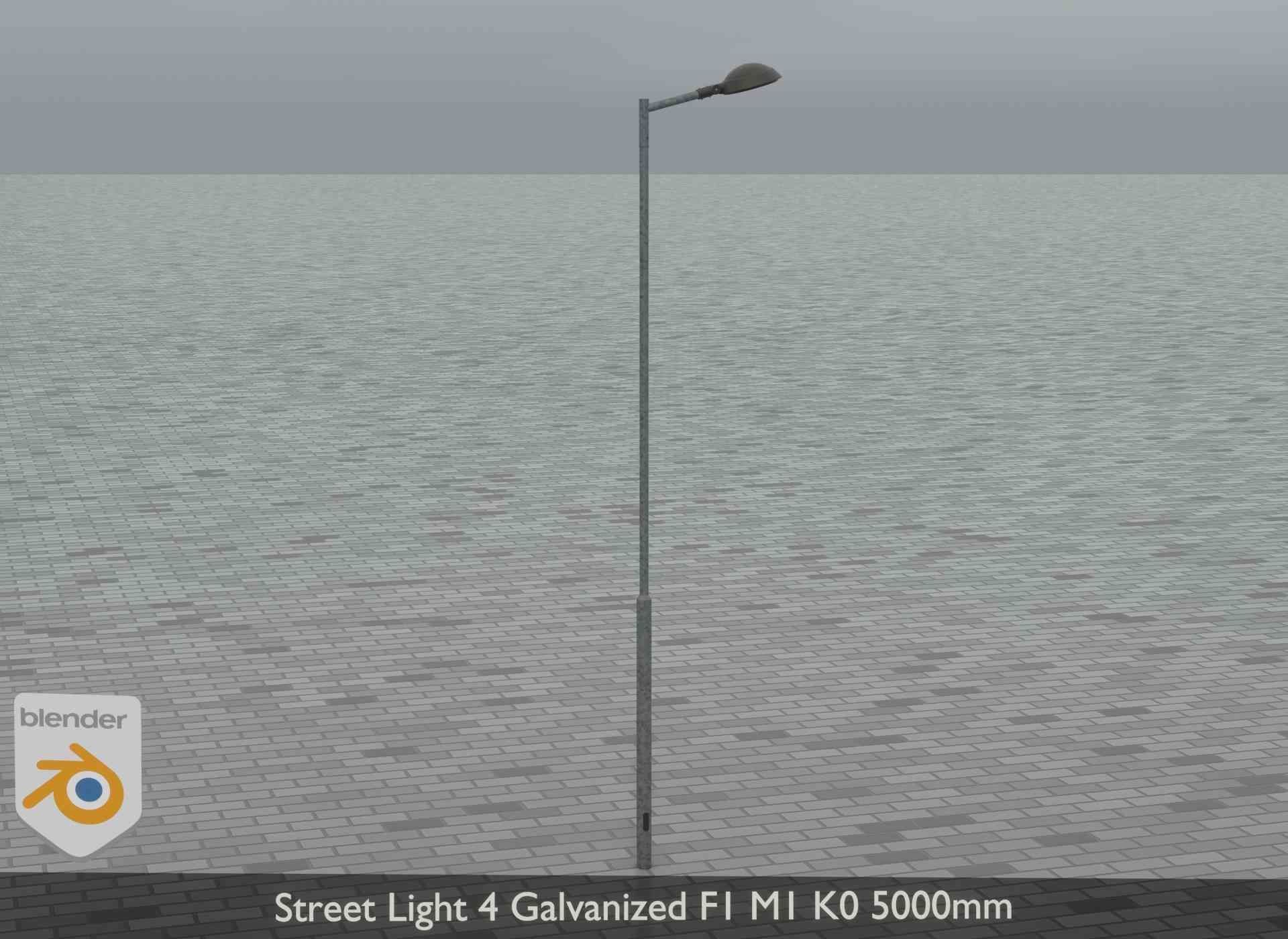 Street Light 4 Galvanized F1 M1 K0 5000mm Low-poly 3D model_19