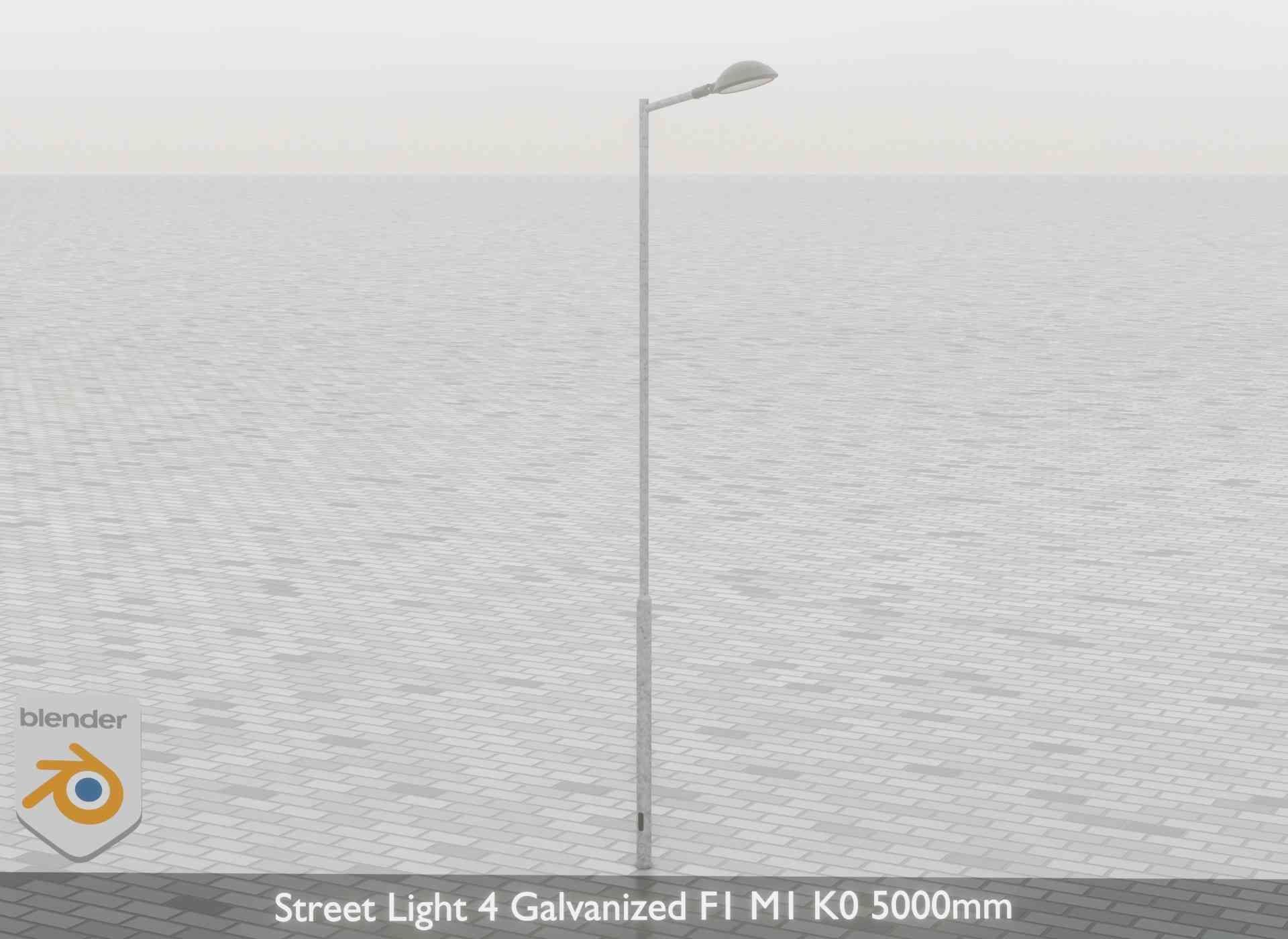 Street Light 4 Galvanized F1 M1 K0 5000mm Low-poly 3D model_64