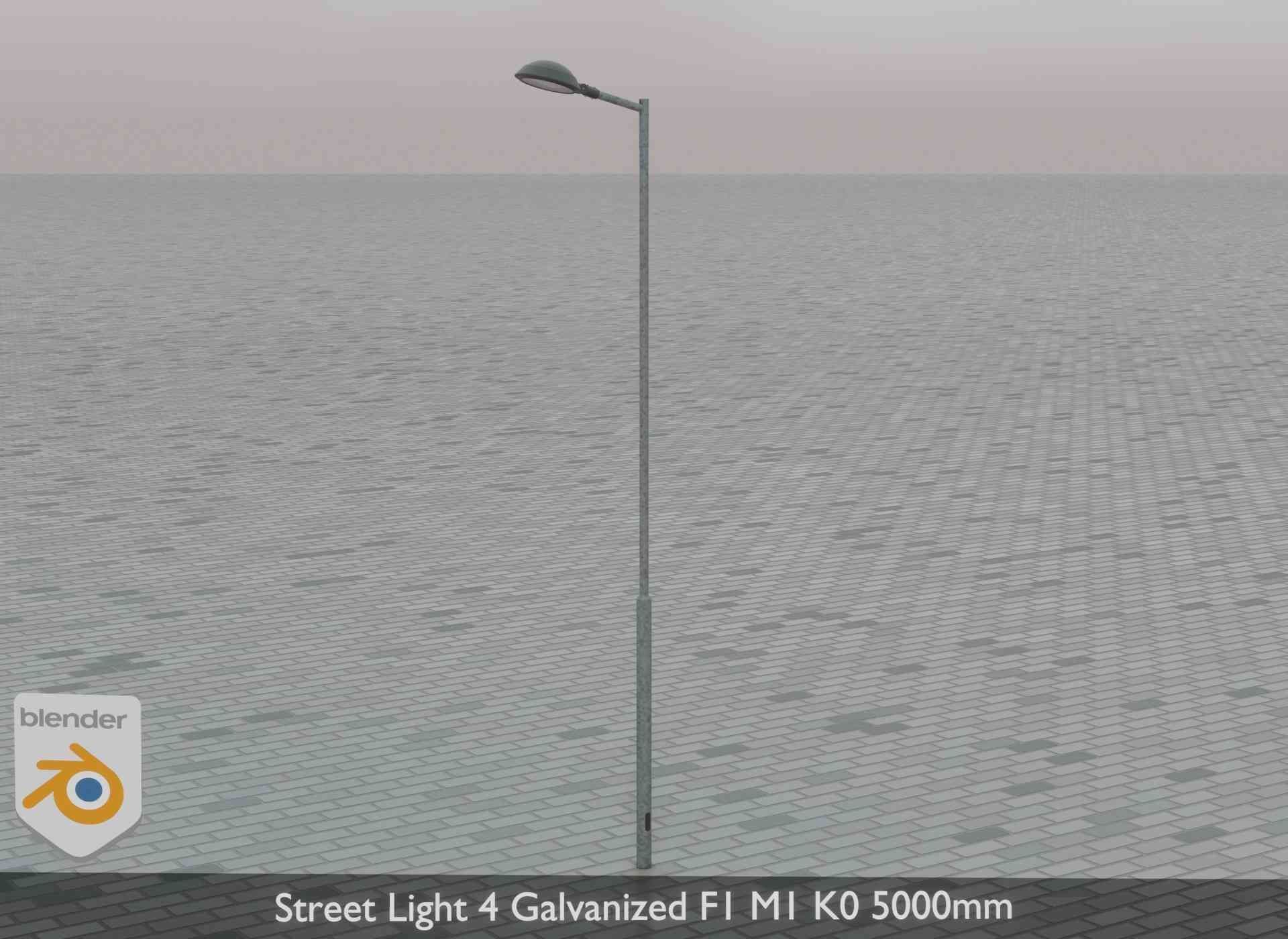 Street Light 4 Galvanized F1 M1 K0 5000mm Low-poly 3D model_77