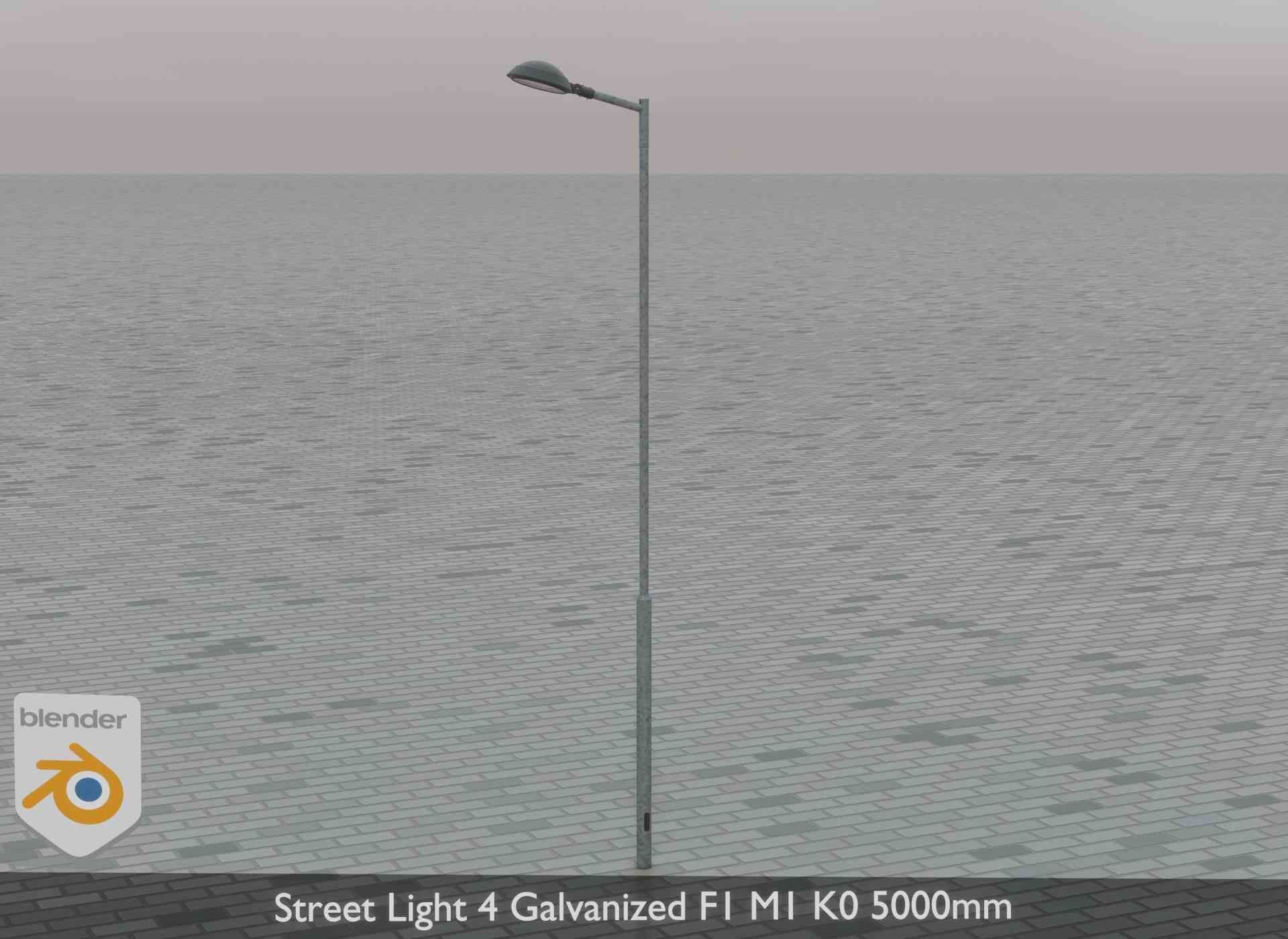 Street Light 4 Galvanized F1 M1 K0 5000mm Low-poly 3D model_78