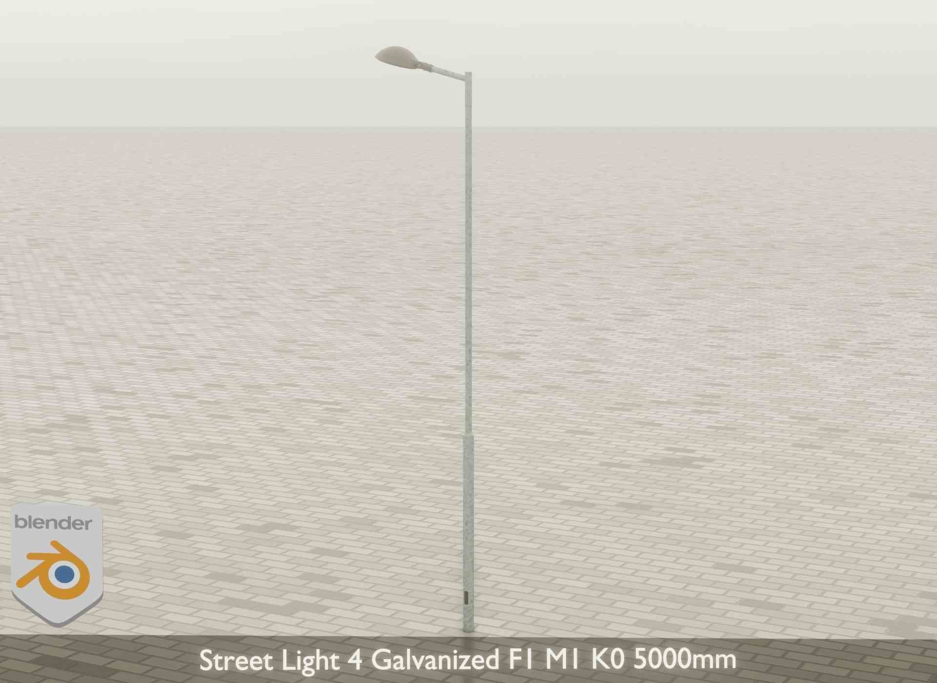 Street Light 4 Galvanized F1 M1 K0 5000mm Low-poly 3D model_44
