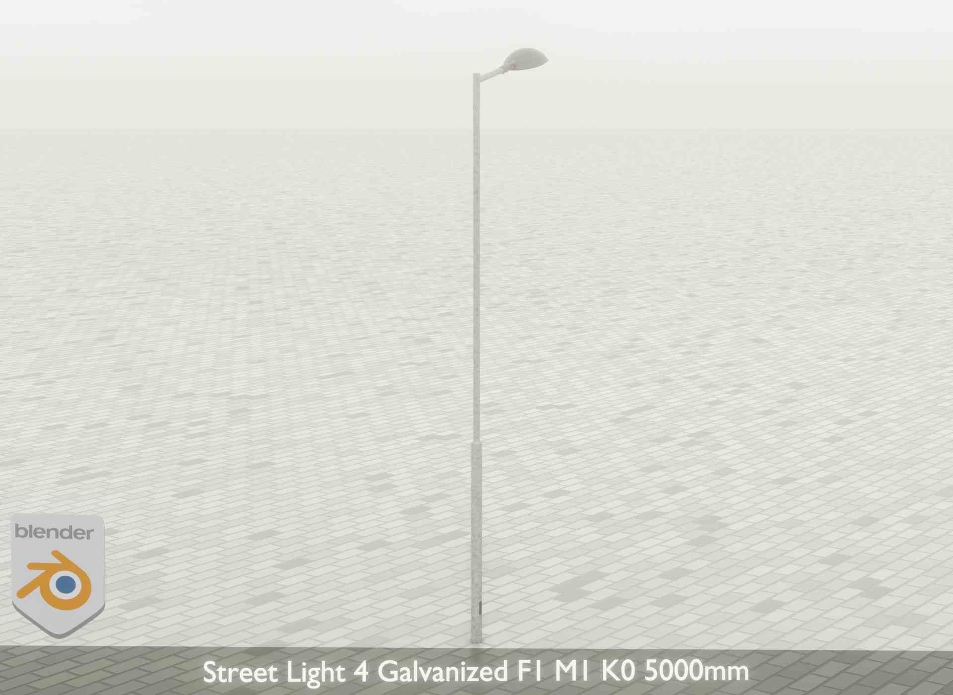 Street Light 4 Galvanized F1 M1 K0 5000mm Low-poly 3D model_55