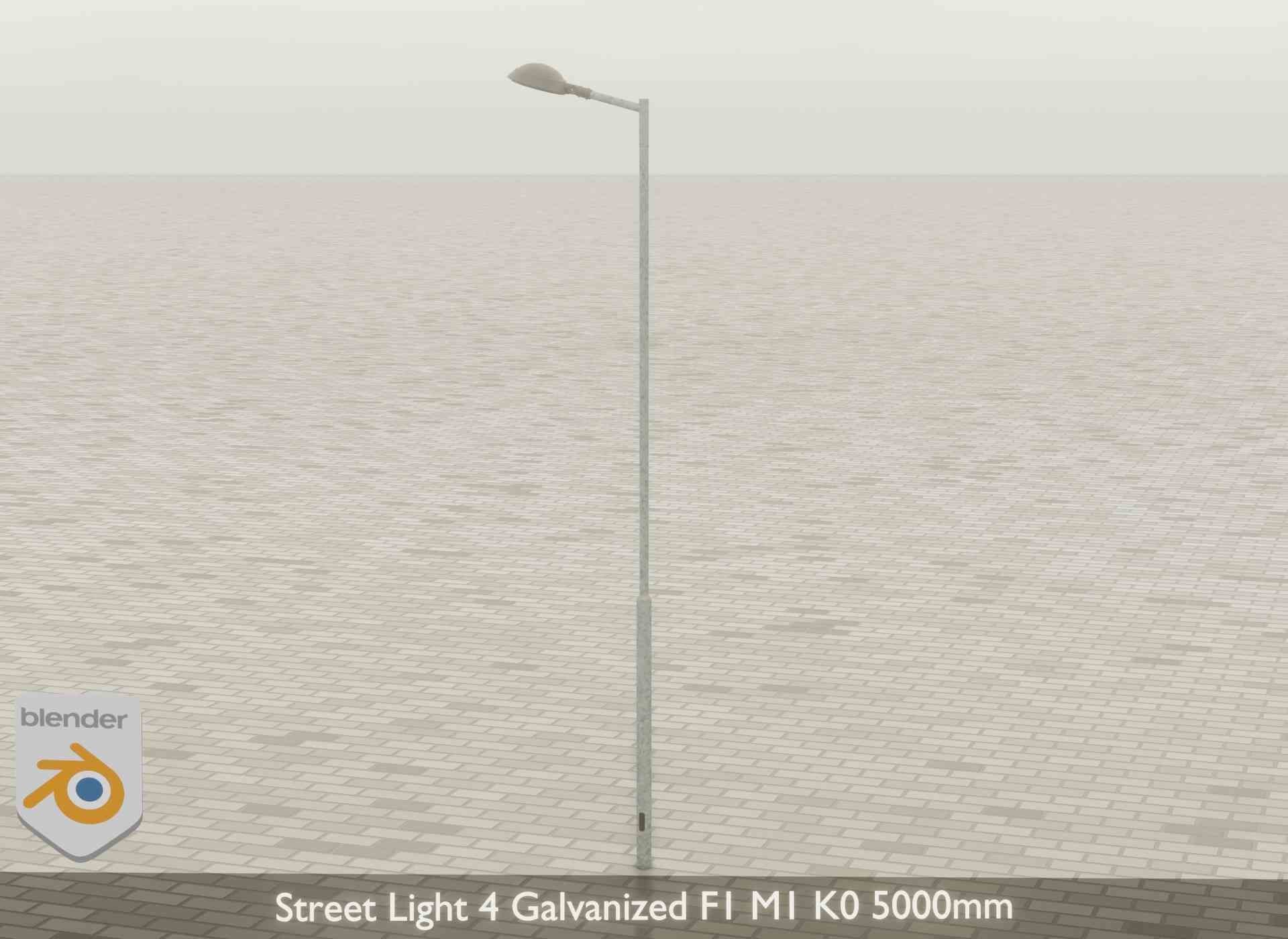 Street Light 4 Galvanized F1 M1 K0 5000mm Low-poly 3D model_43