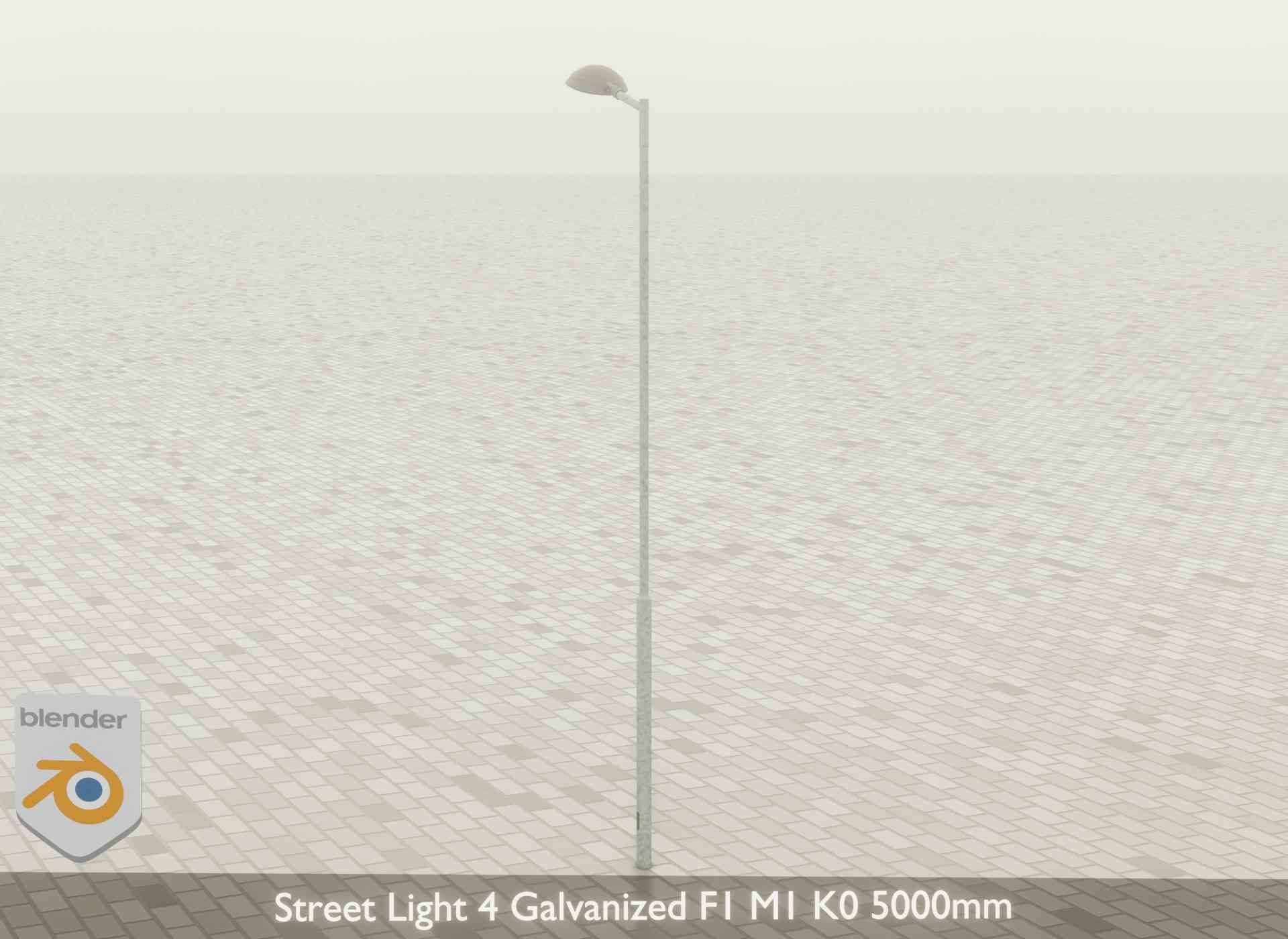 Street Light 4 Galvanized F1 M1 K0 5000mm Low-poly 3D model_48