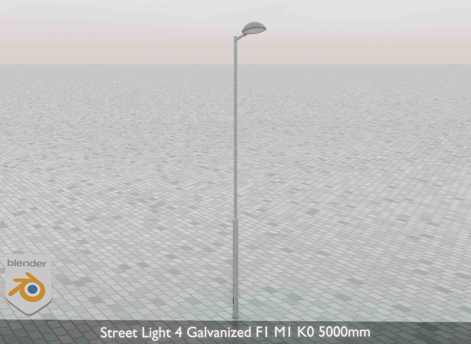 Street Light 4 Galvanized F1 M1 K0 5000mm Low-poly 3D model_68