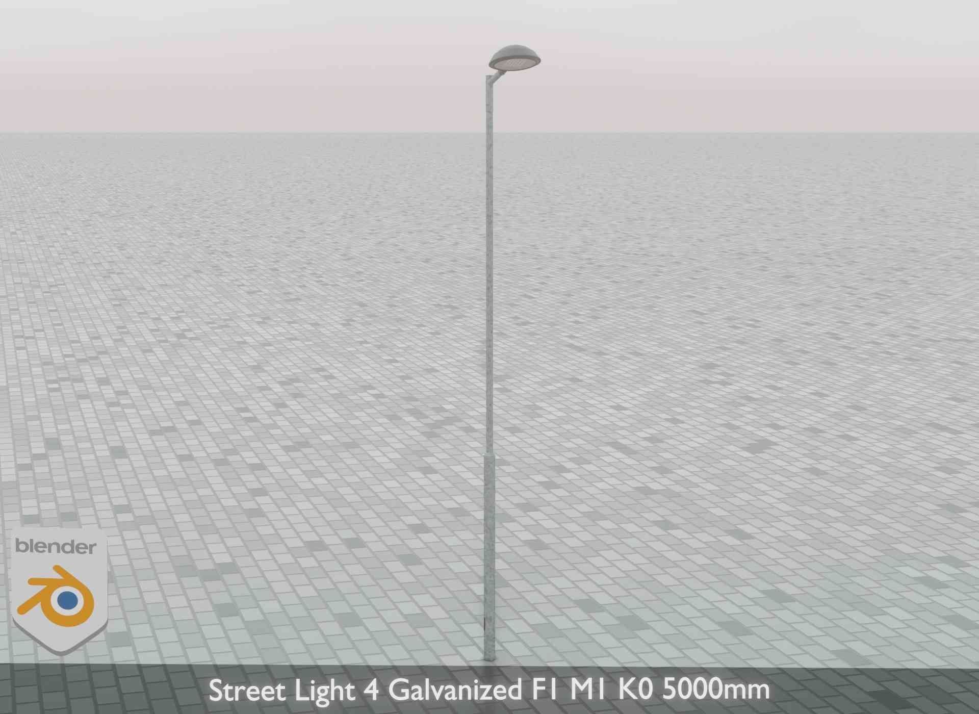 Street Light 4 Galvanized F1 M1 K0 5000mm Low-poly 3D model_69