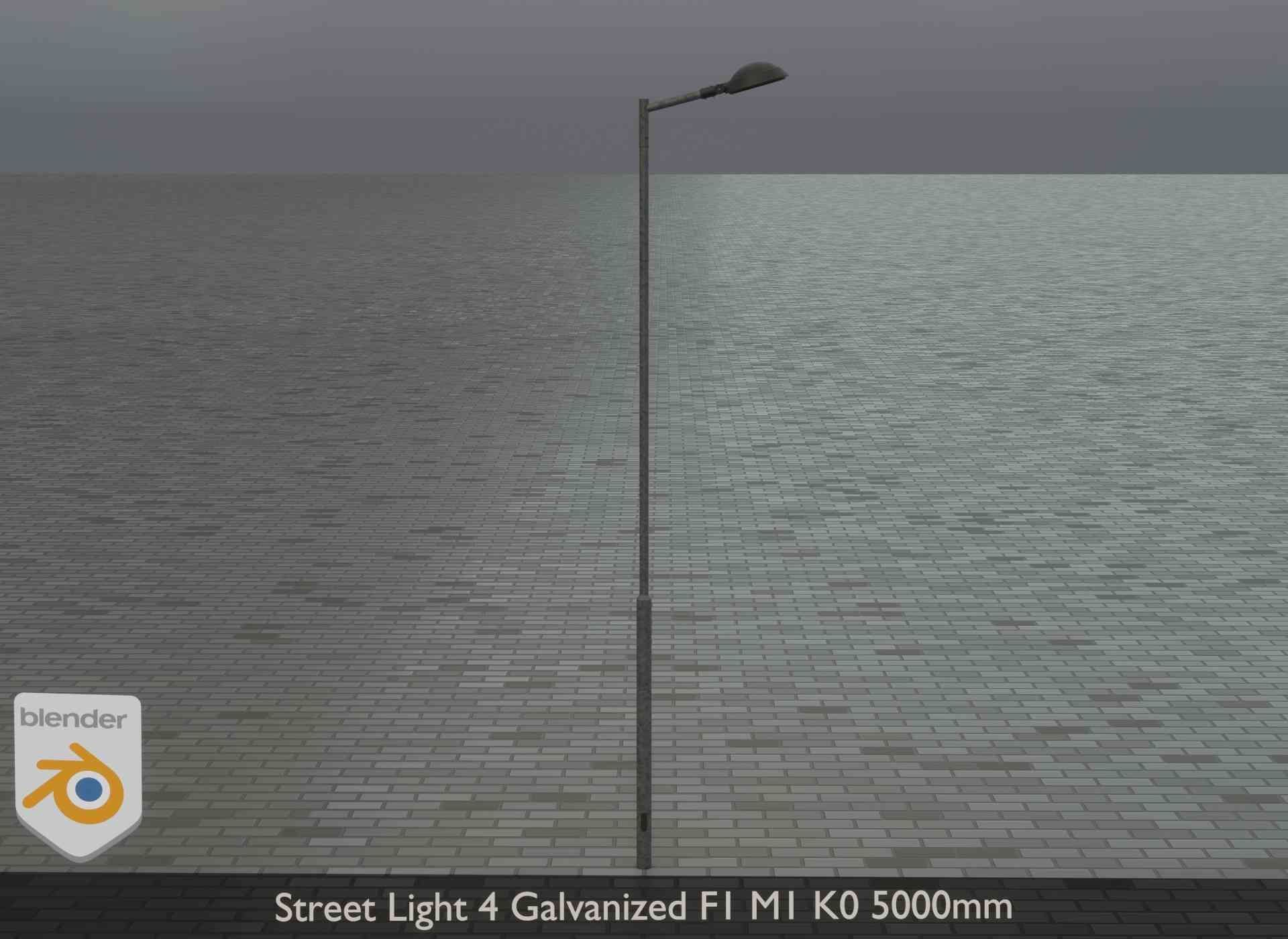 Street Light 4 Galvanized F1 M1 K0 5000mm Low-poly 3D model_21