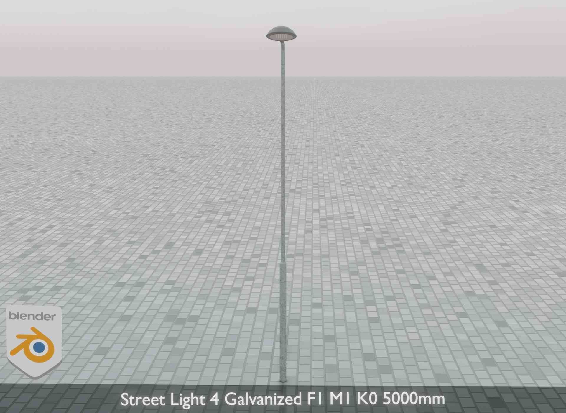 Street Light 4 Galvanized F1 M1 K0 5000mm Low-poly 3D model_71