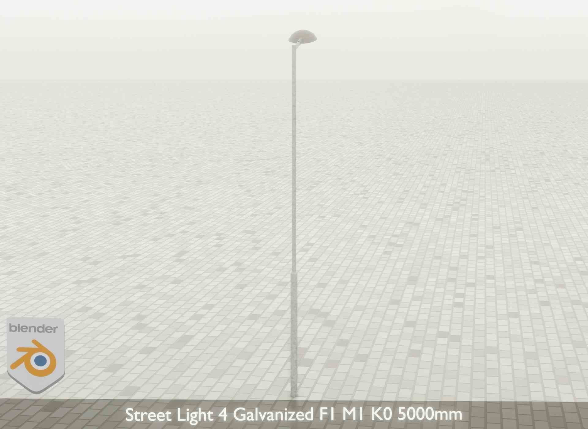 Street Light 4 Galvanized F1 M1 K0 5000mm Low-poly 3D model_52