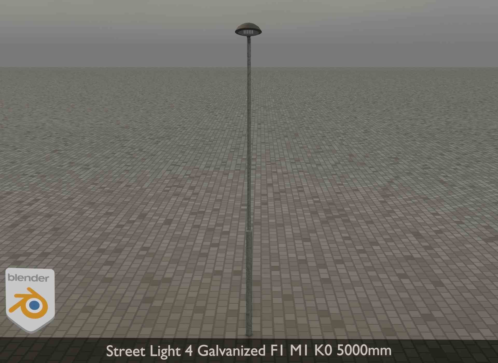 Street Light 4 Galvanized F1 M1 K0 5000mm Low-poly 3D model_31